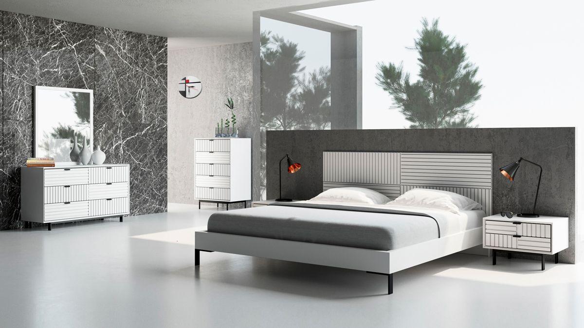 Contemporary, Modern Panel Bedroom Set Valencia VGMABR-76-SET-K-5pcs in Gray 