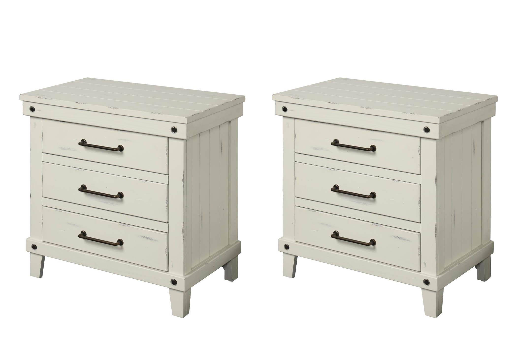 Classic, Transitional Nightstand Set SPRUCE CREEK 1709-120-Set 1709-120-Set in White 