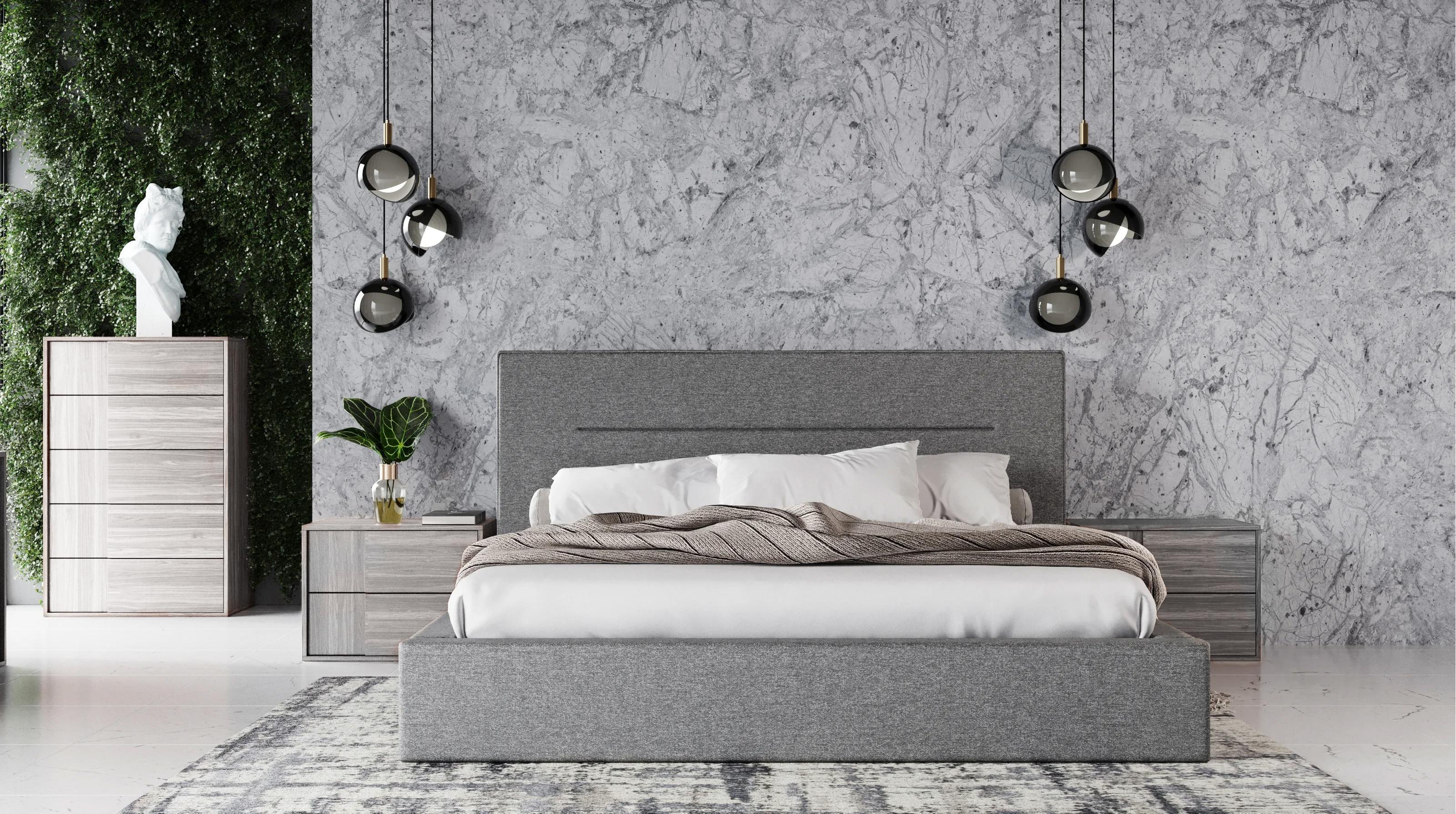 

    
VGACJULIANA-GRY-BED-K-3pcs White Oak & Gray Fabric Bed King Panel Bedroom Set by VIG Nova Domus Juliana
