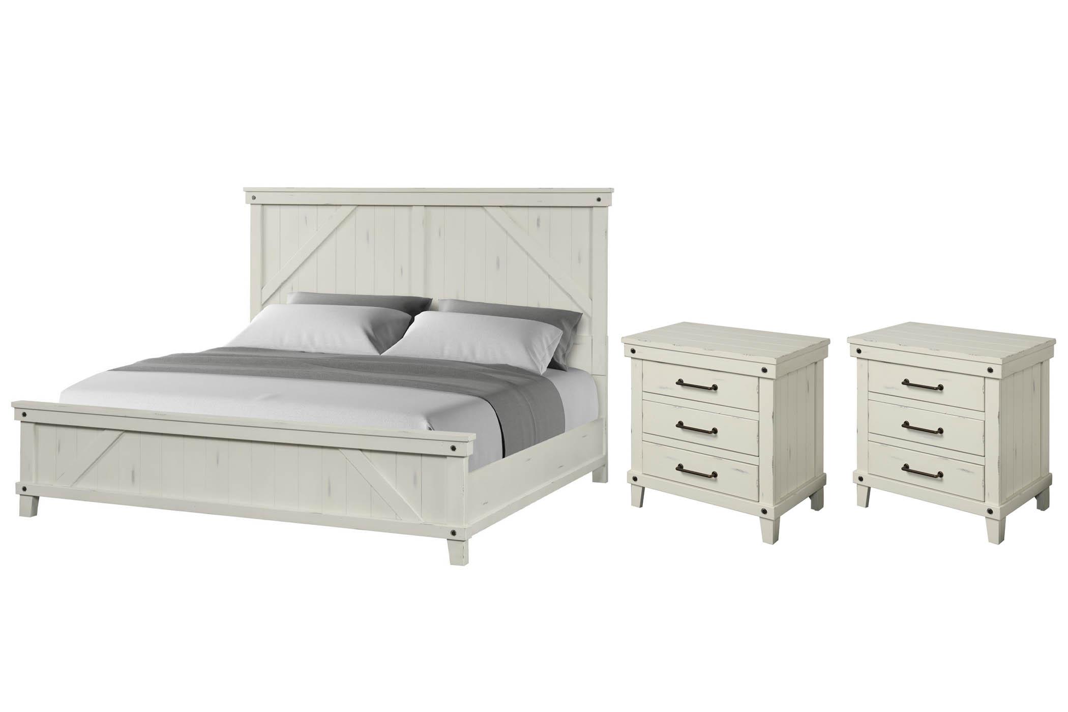

    
White Panel Queen Bed Set 3Pcs SPRUCE CREEK 1709-105 Bernards Farmhouse Modern
