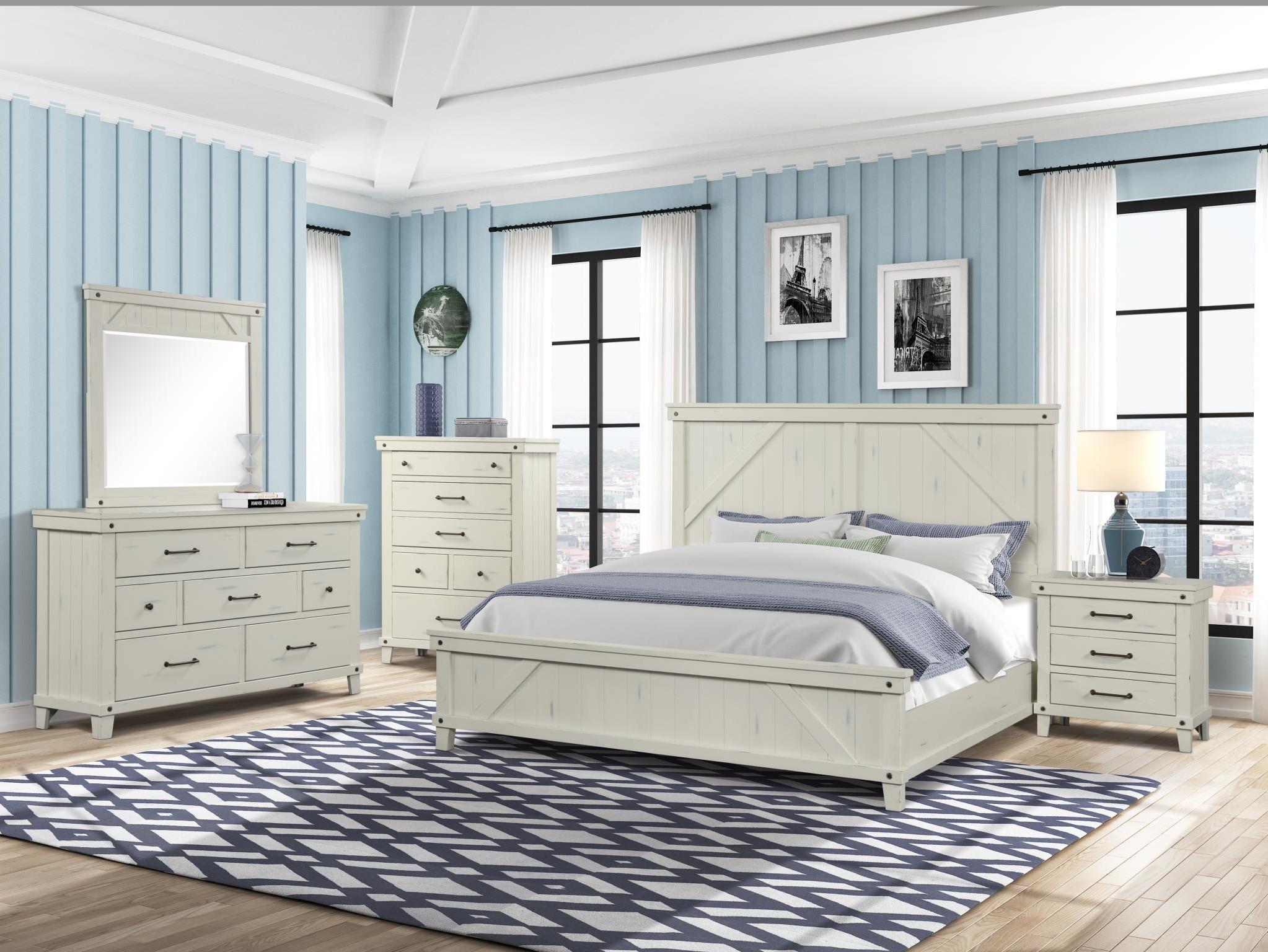 Classic, Transitional Panel Bedroom Set SPRUCE CREEK 1709-110-Set-5 1709-110-2NDM-5PC in White 