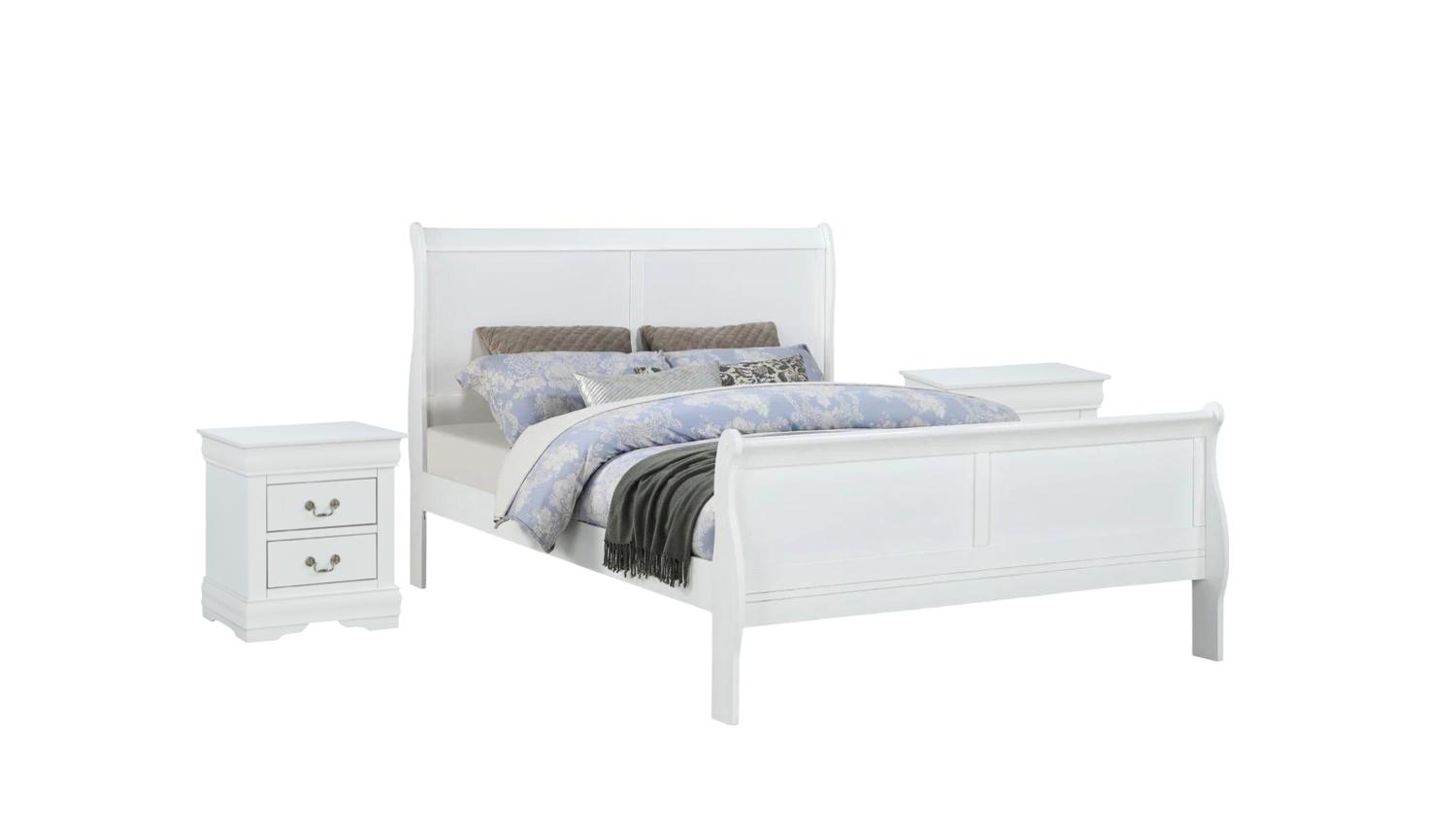 

    
White Panel Bedroom Set by Crown Mark Louis Philip B3650-Q-Bed-3pcs
