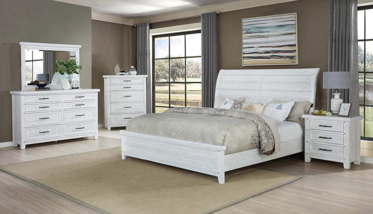 

                    
Buy White Panel Bedroom Set by Crown Mark Maybelle B1830-K-Bed-3pcs
