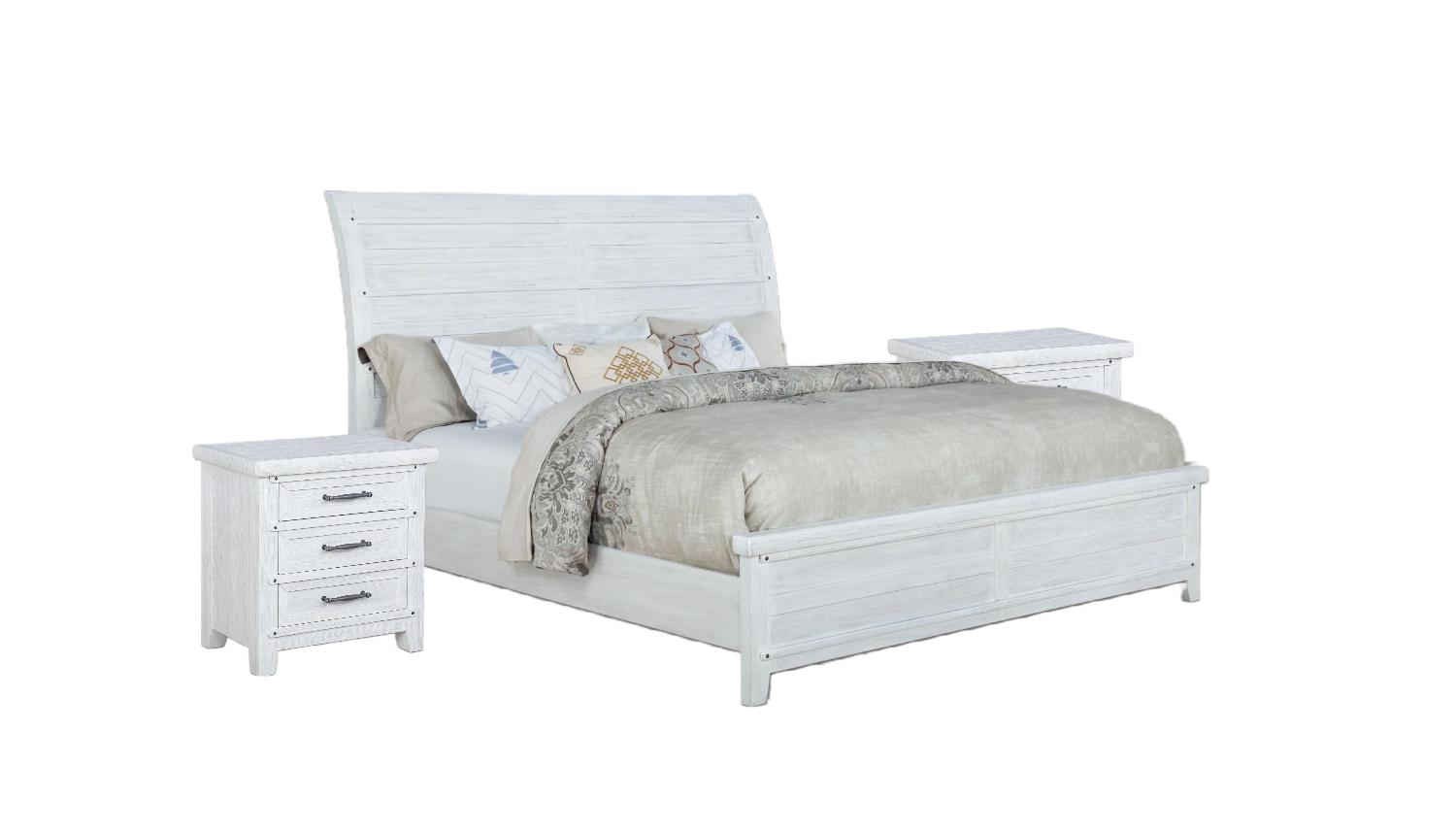 

    
White Panel Bedroom Set by Crown Mark Maybelle B1830-K-Bed-3pcs
