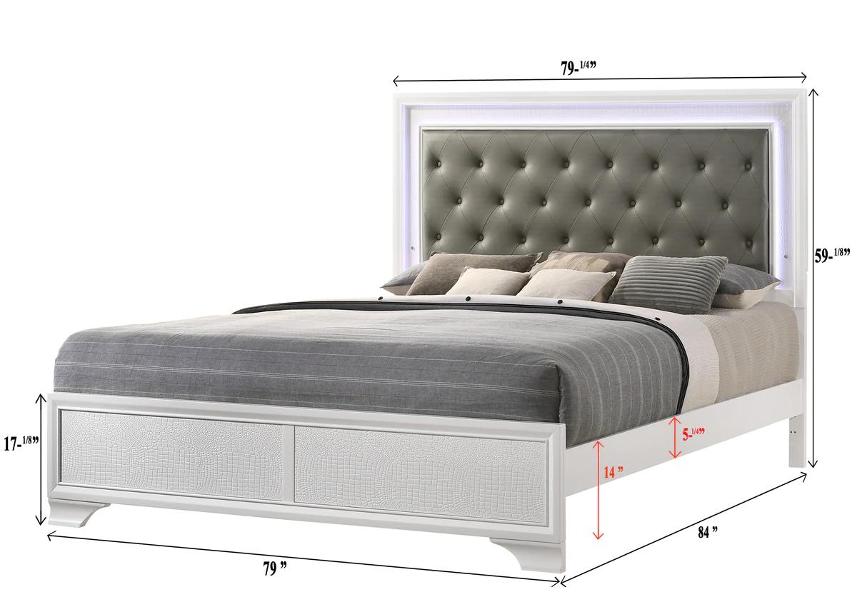 

    
Crown Mark Lyssa Panel Bedroom Set White B4310-K-Bed-5pcs
