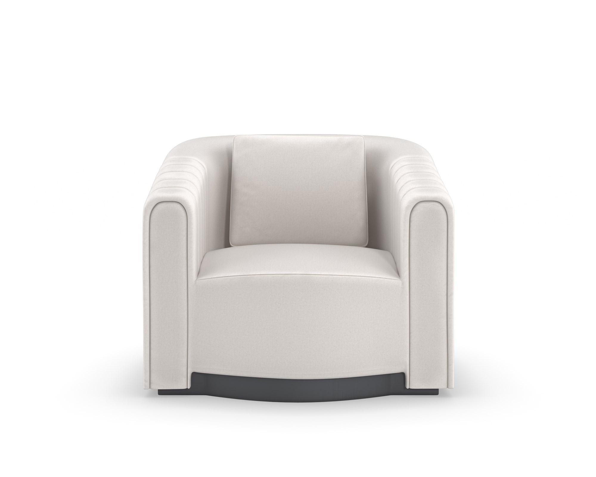 

    
White Performace Fabric Soft Rounded Edges LA MODA CHAIR by Caracole
