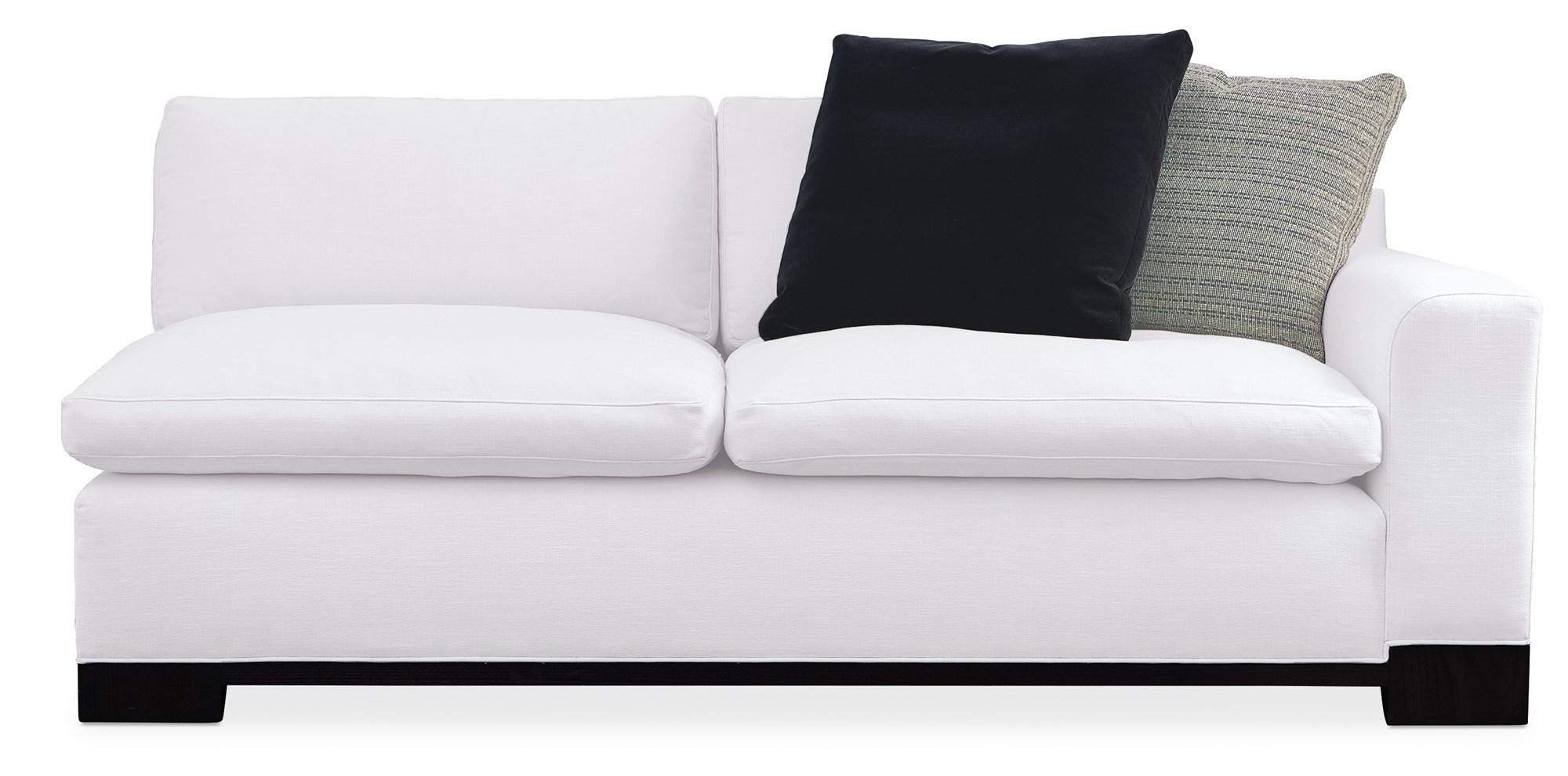 

    
White Performance Fabric & Midnight Terrain Block Feet Sectional 5Pcs REFRESH by Caracole
