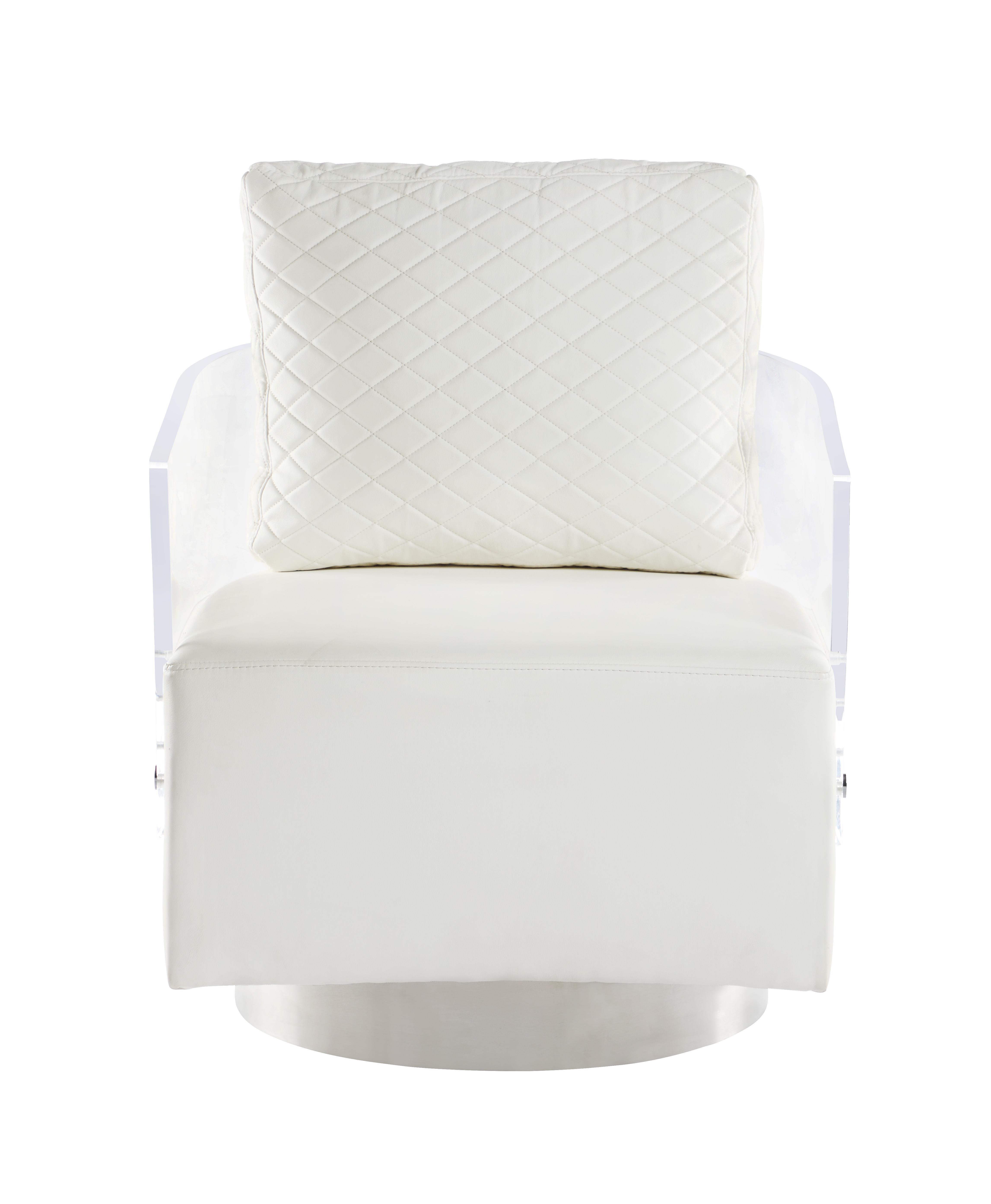 

                    
Chintaly Imports Ciara Swivel Accent Chair Set White PU Purchase 

