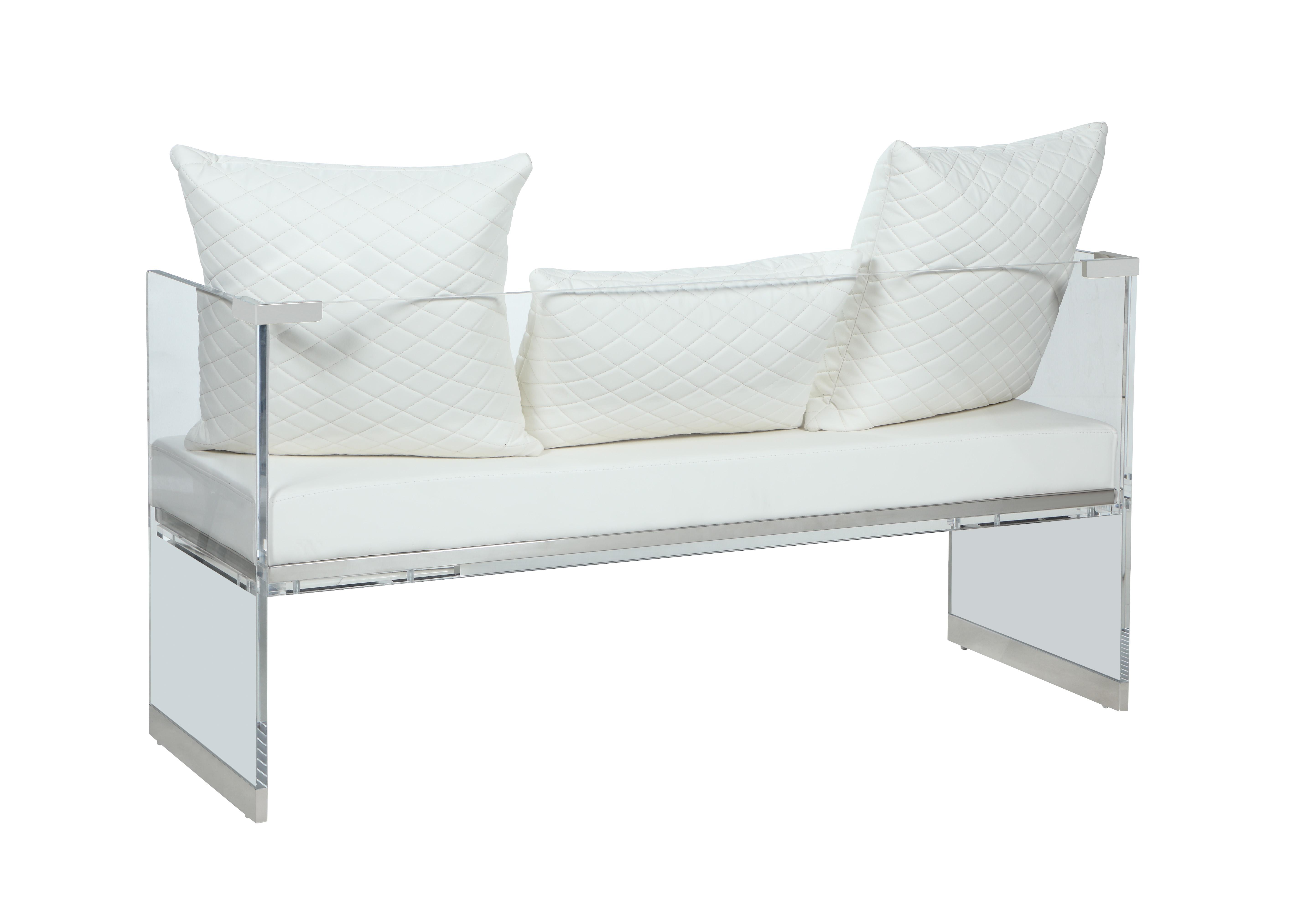 

    
 Order  White PU & Acrylic Bench and 2 Accent Chairs Set Modern Ciara by Chintaly Imports
