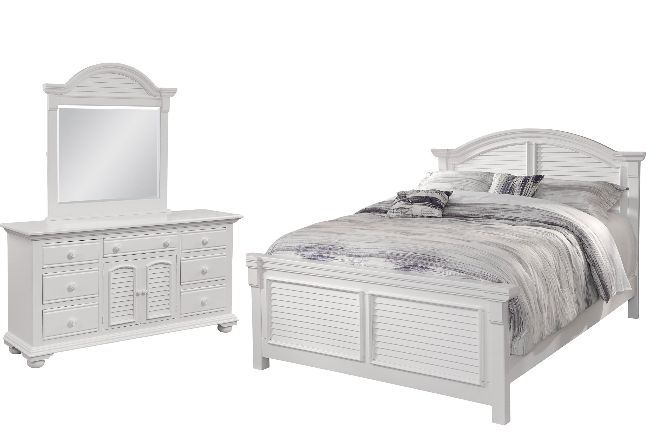 Classic, Traditional, Cottage Panel Bedroom Set COTTAGE 6510-50PAN 6510-QARPN-3PC-Small Way in White 
