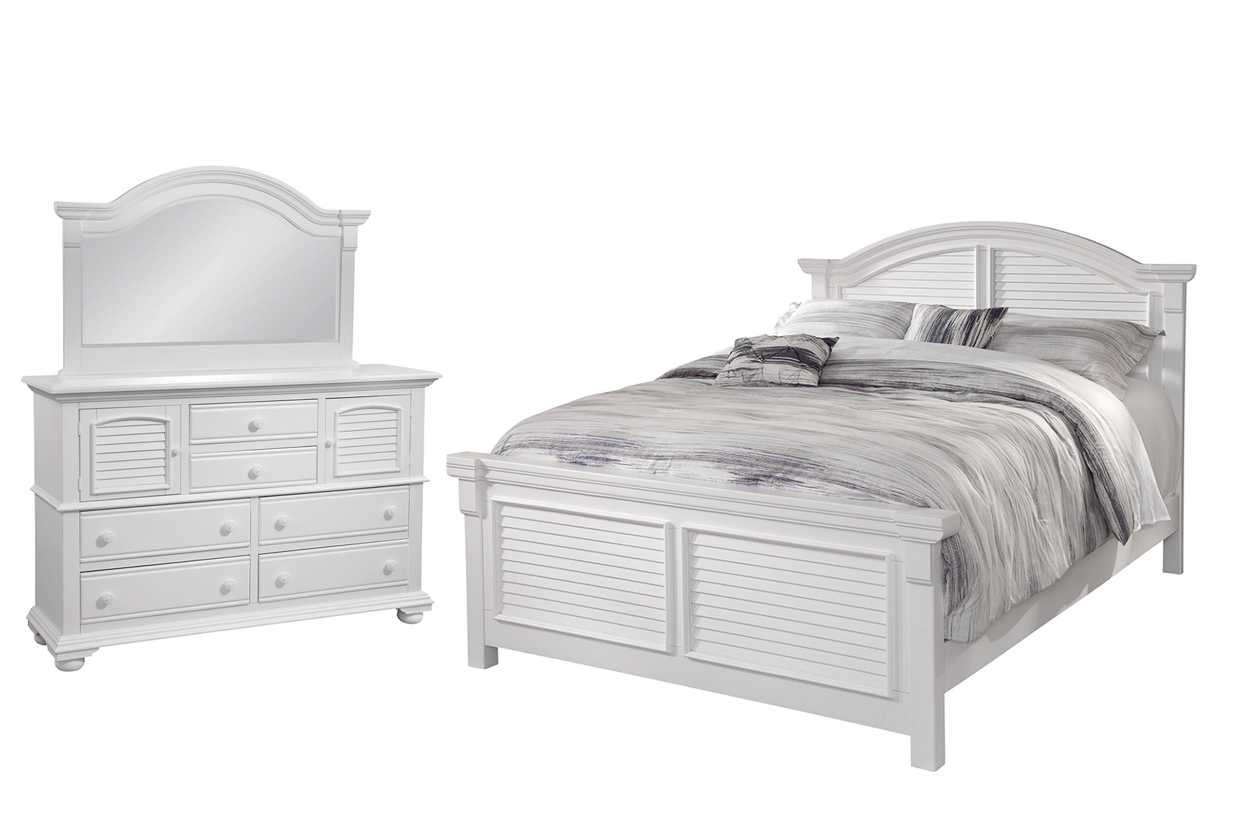 Classic, Traditional, Cottage Panel Bedroom Set COTTAGE 6510-50PAN 6510-QARPN-3PC-Big Way in White 
