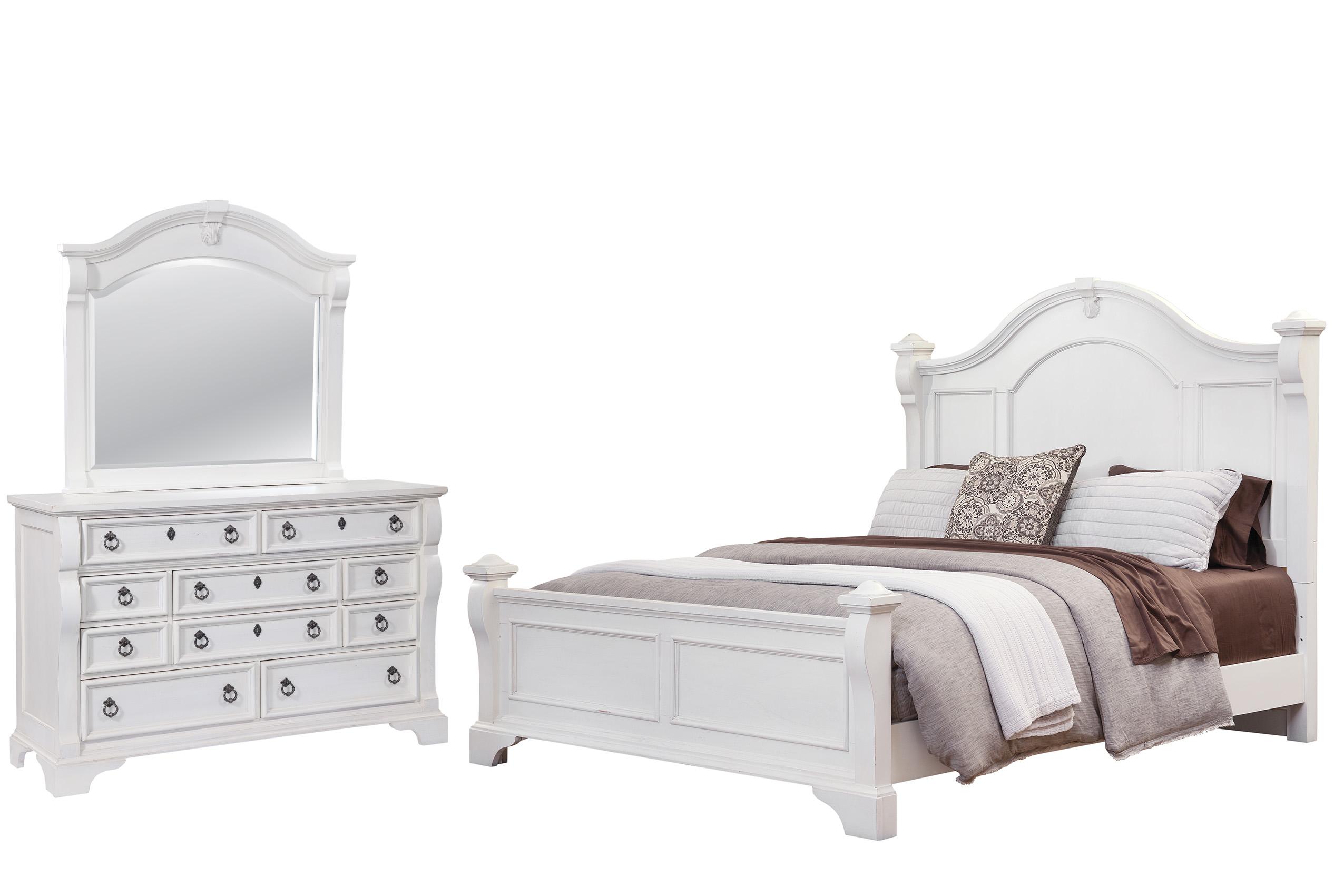 Classic, Traditional, Cottage Poster Bedroom Set HEIRLOOM 2910-50POS 2910-QPOPO-3PC in White 
