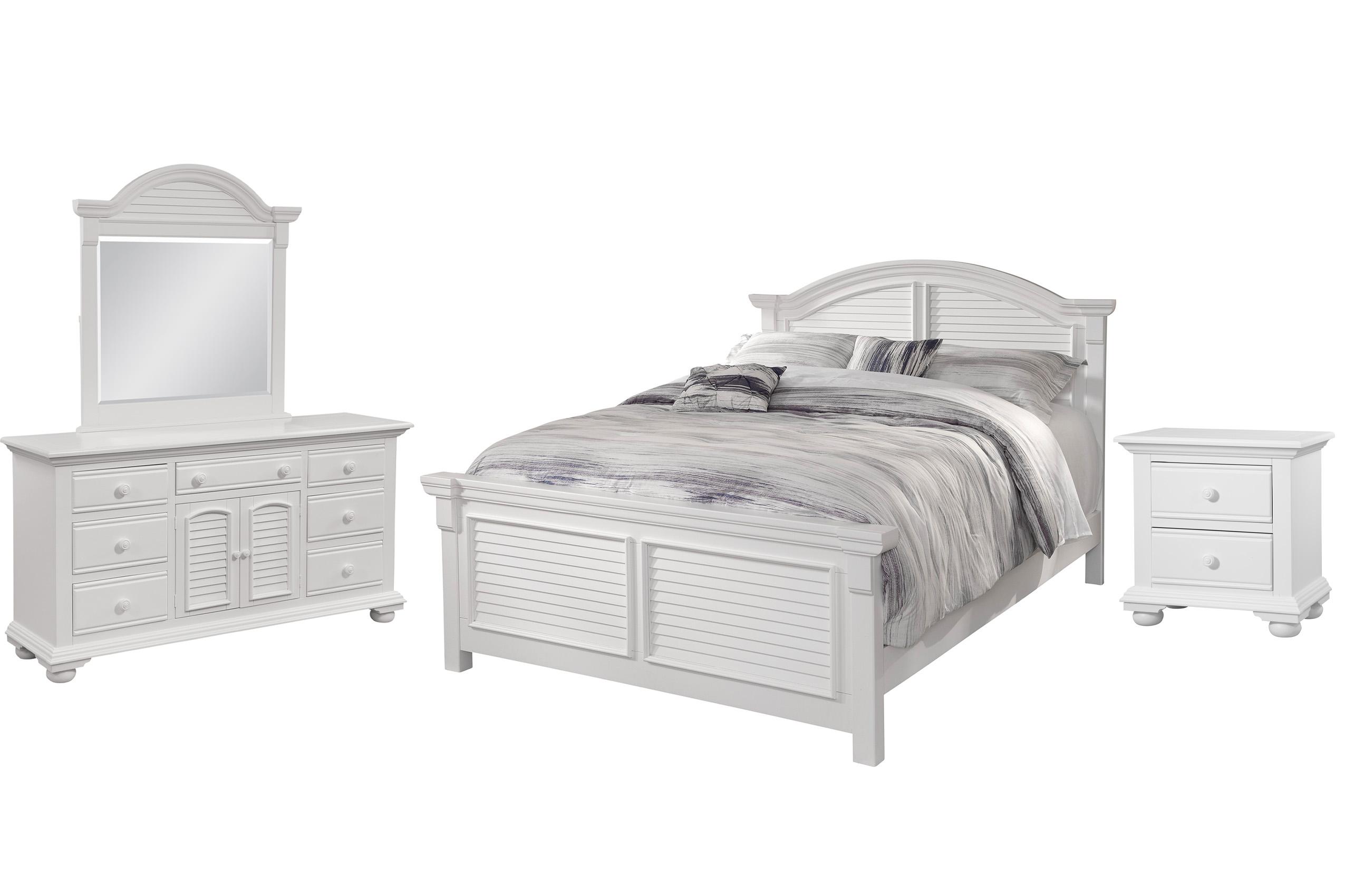 Classic, Traditional, Cottage Panel Bedroom Set COTTAGE 6510-50PAN 6510-QARPN-4PC-Small Way in White 