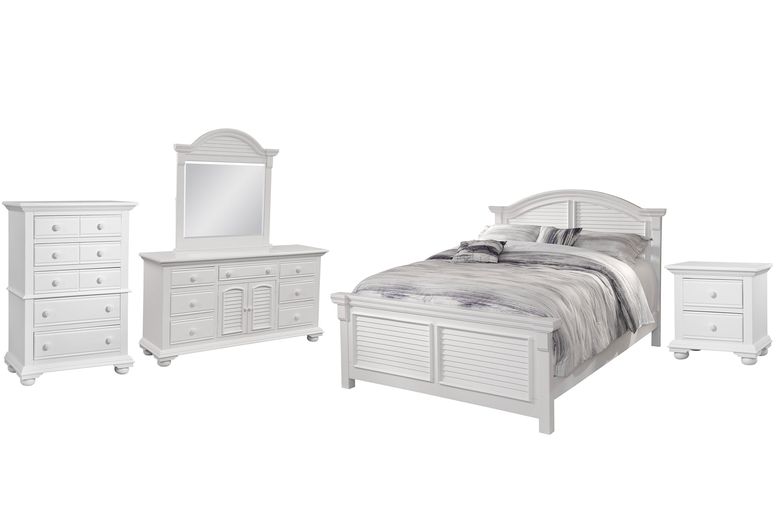 Classic, Traditional, Cottage Panel Bedroom Set COTTAGE 6510-50PAN 6510-QARPN-5PC-Small Way in White 