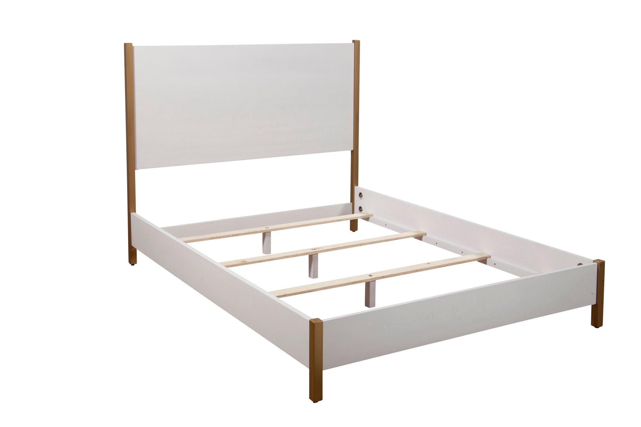 

    
White Queen Panel Bed MADELYN ALPINE Mid Century Modern Contemporary
