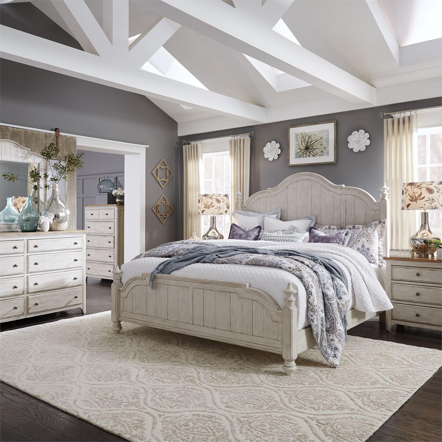 

    
White Queen Poster Bed Set 5 Pcs Farmhouse Reimagined 652-BR Liberty Furniture
