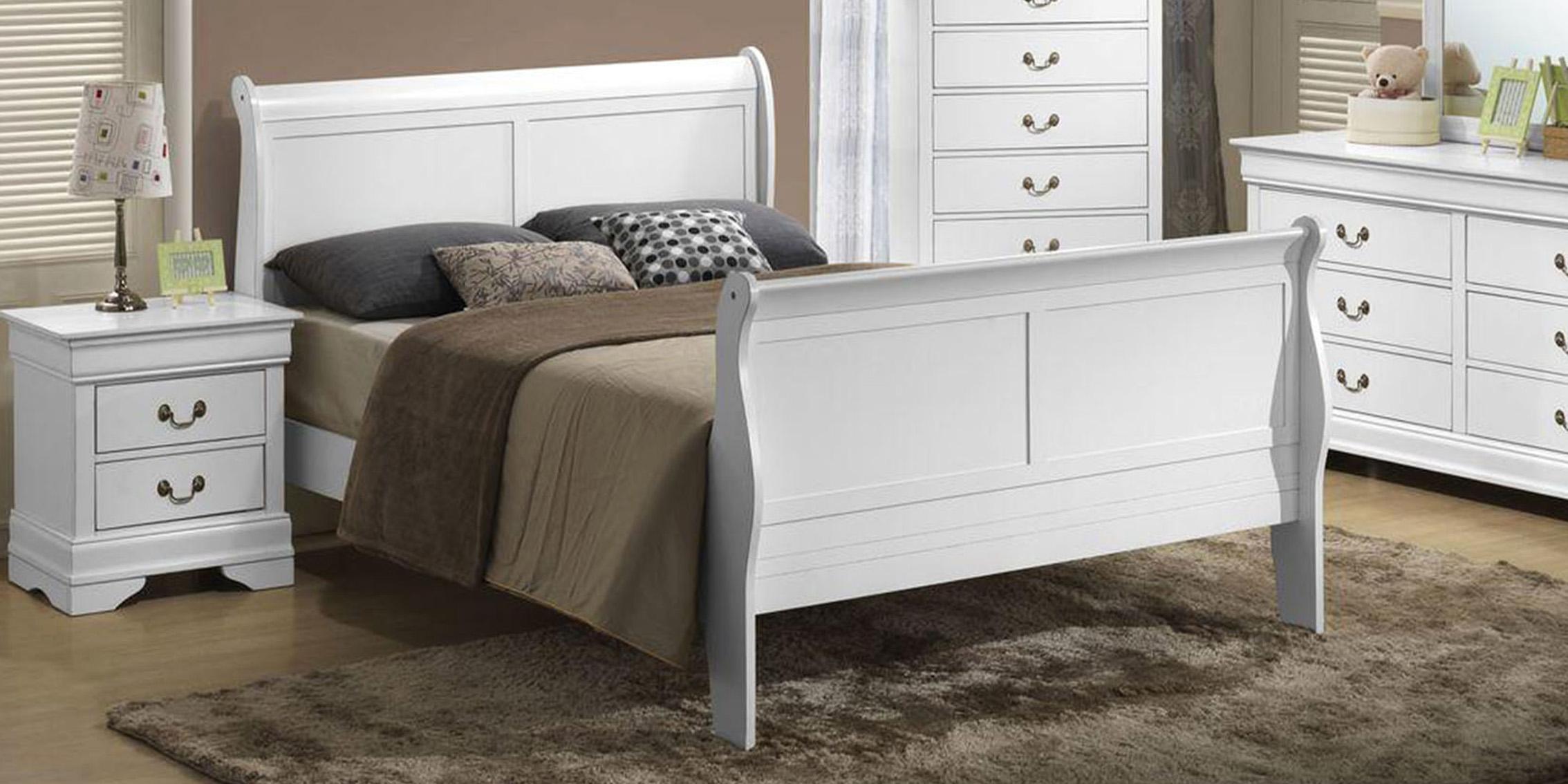 

    
White Queen Sleigh Bed LOUIS PHILLIPE Galaxy Home Traditional Modern
