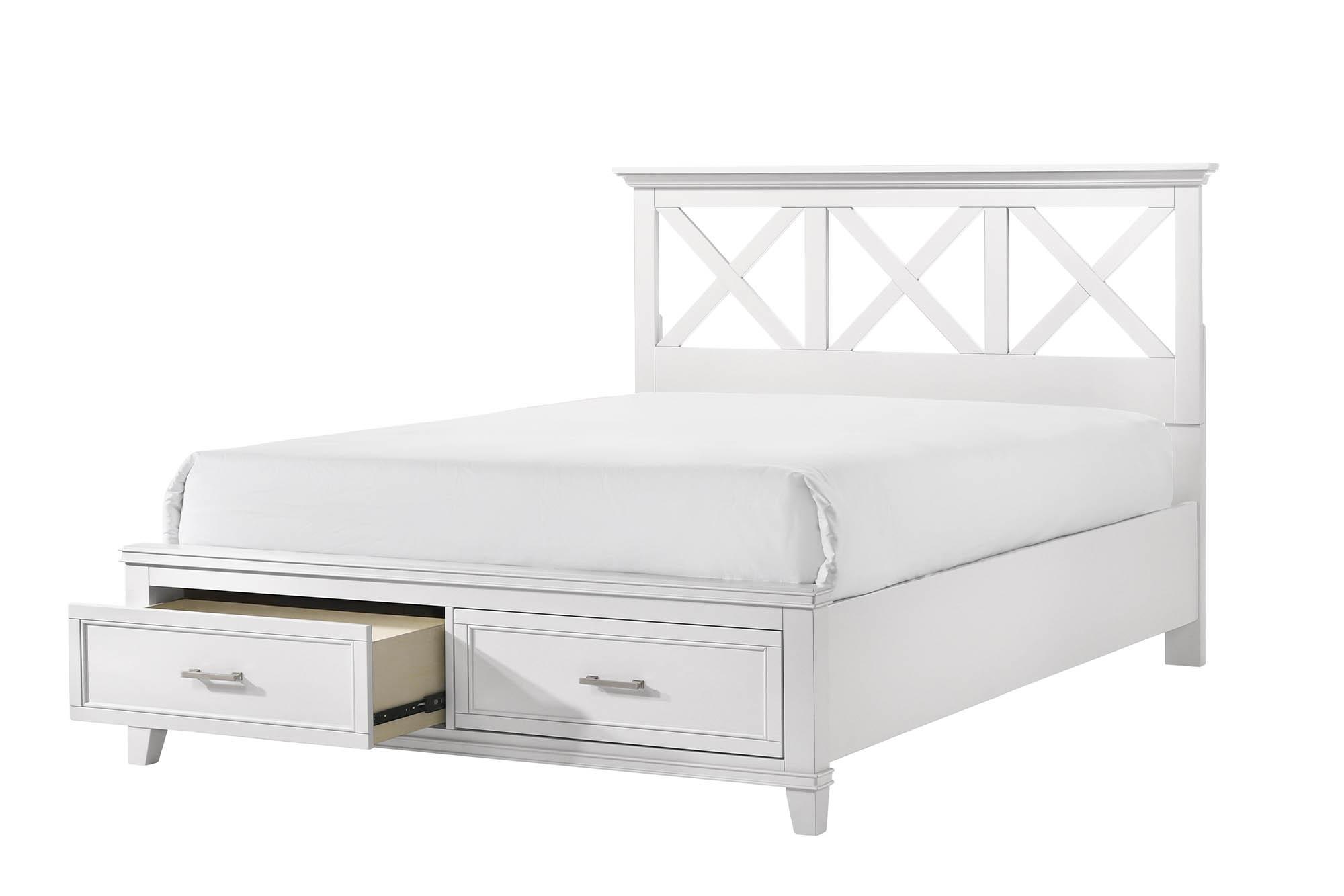 Modern, Transitional Storage Bed NOVA II 1280-110 1280-110 in White Fabric