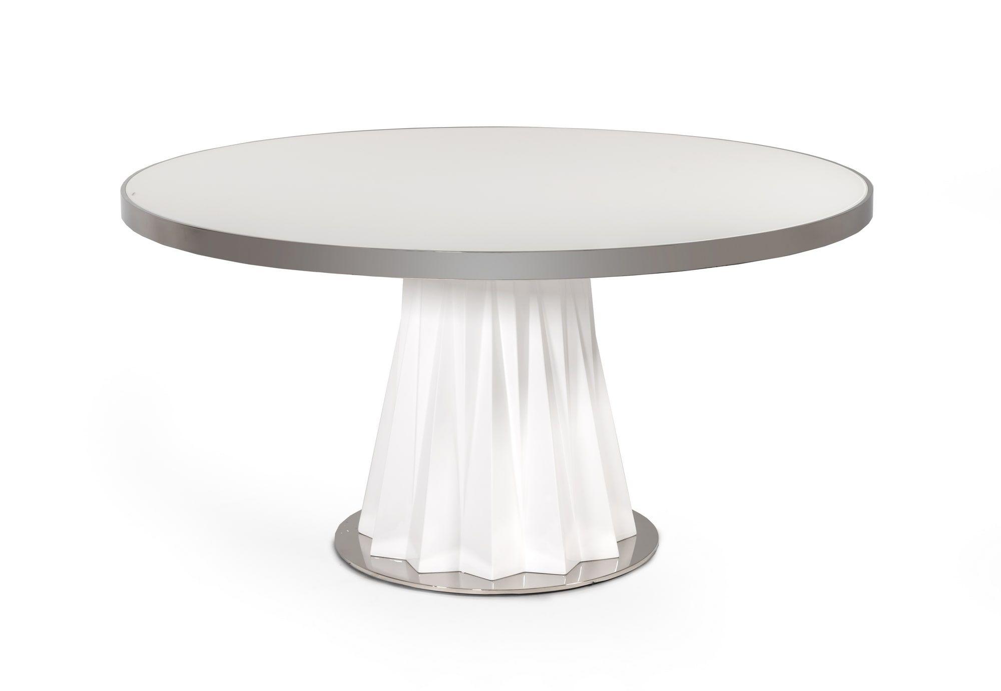 

    
Modern White Round Dining Table by VIG Modrest Cabaret

