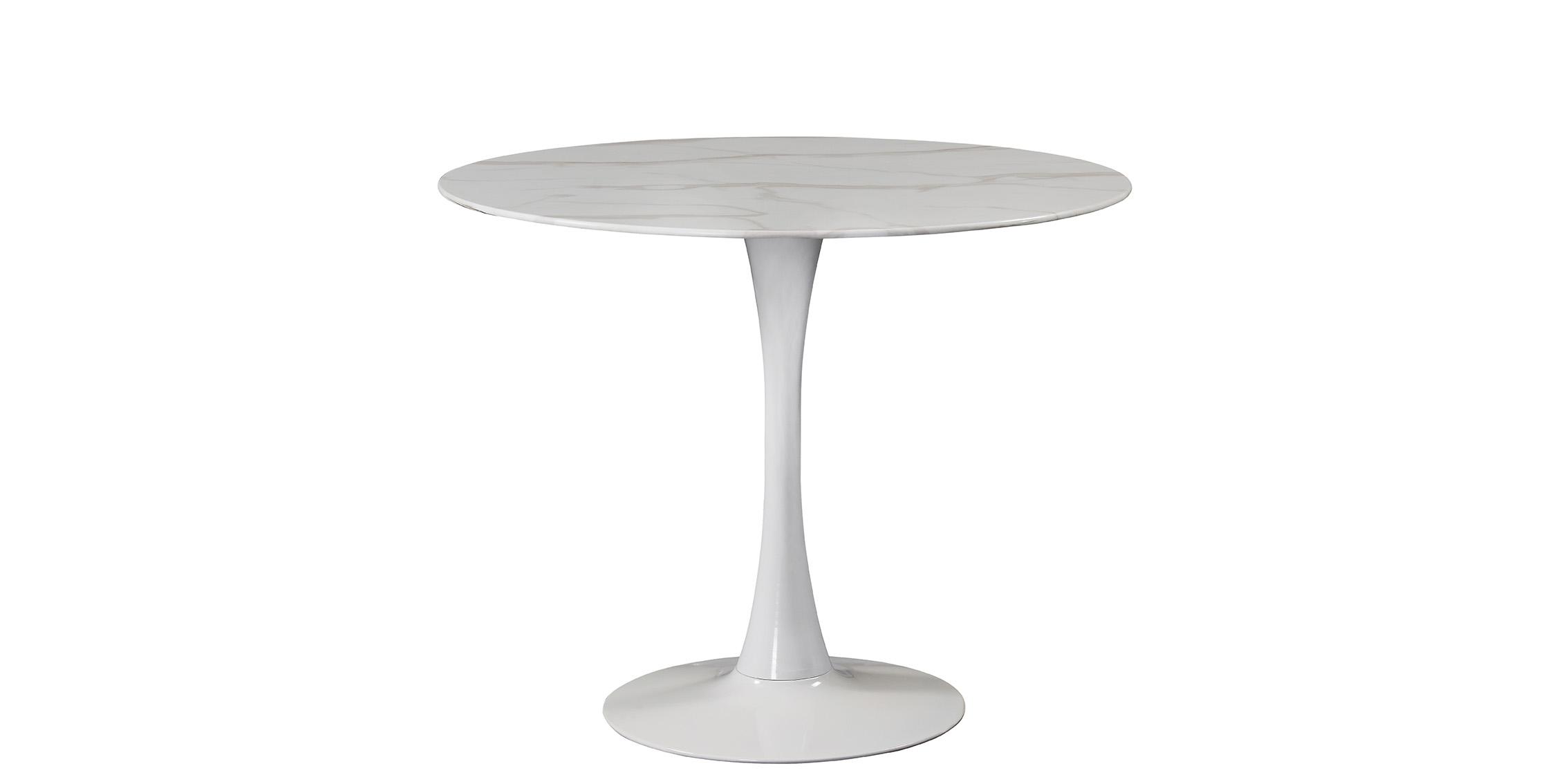 

    
White Round Faux Marble Dining Table TULIP 36" 974-T Meridian Contemporary
