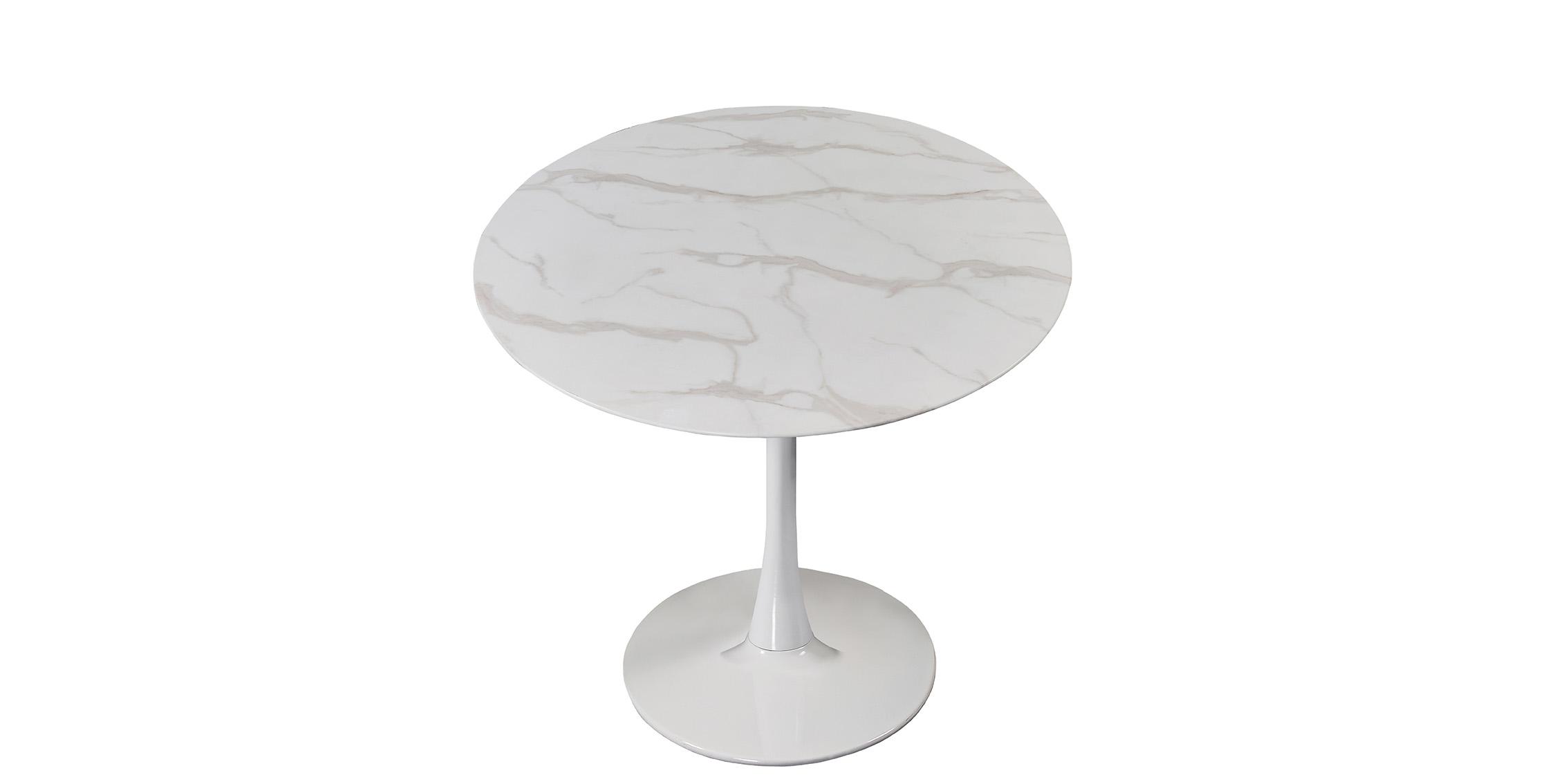 

    
White Round Faux Marble Dining Table TULIP 36" 974-T Meridian Contemporary
