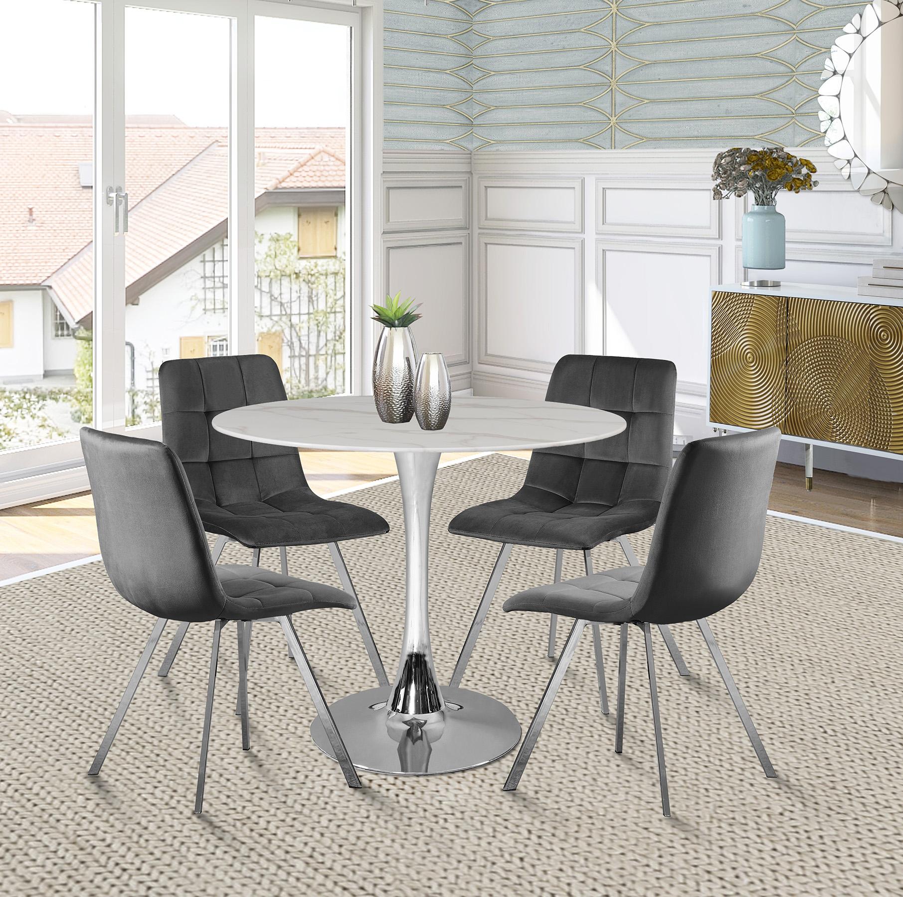 

        
Meridian Furniture TULIP 972-T Dining Table White/Silver  753359800530
