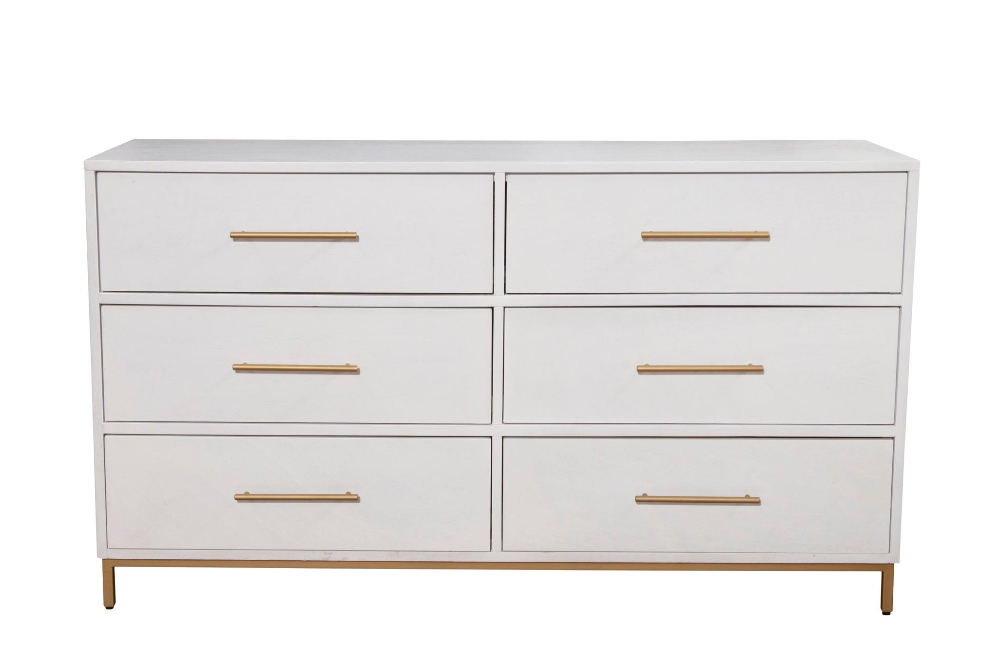 

    
White Six Drawer Dresser MADELYN ALPINE Mid Century Modern Contemporary
