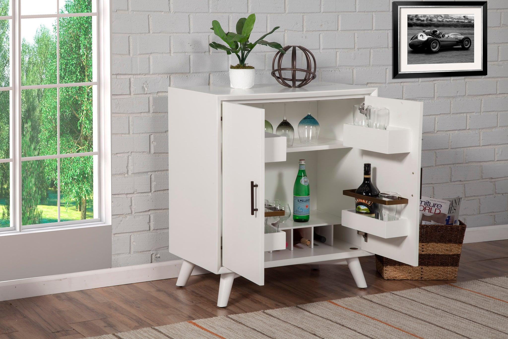 

    
Alpine Furniture Flynn Bar Cabinet White 966-W-17
