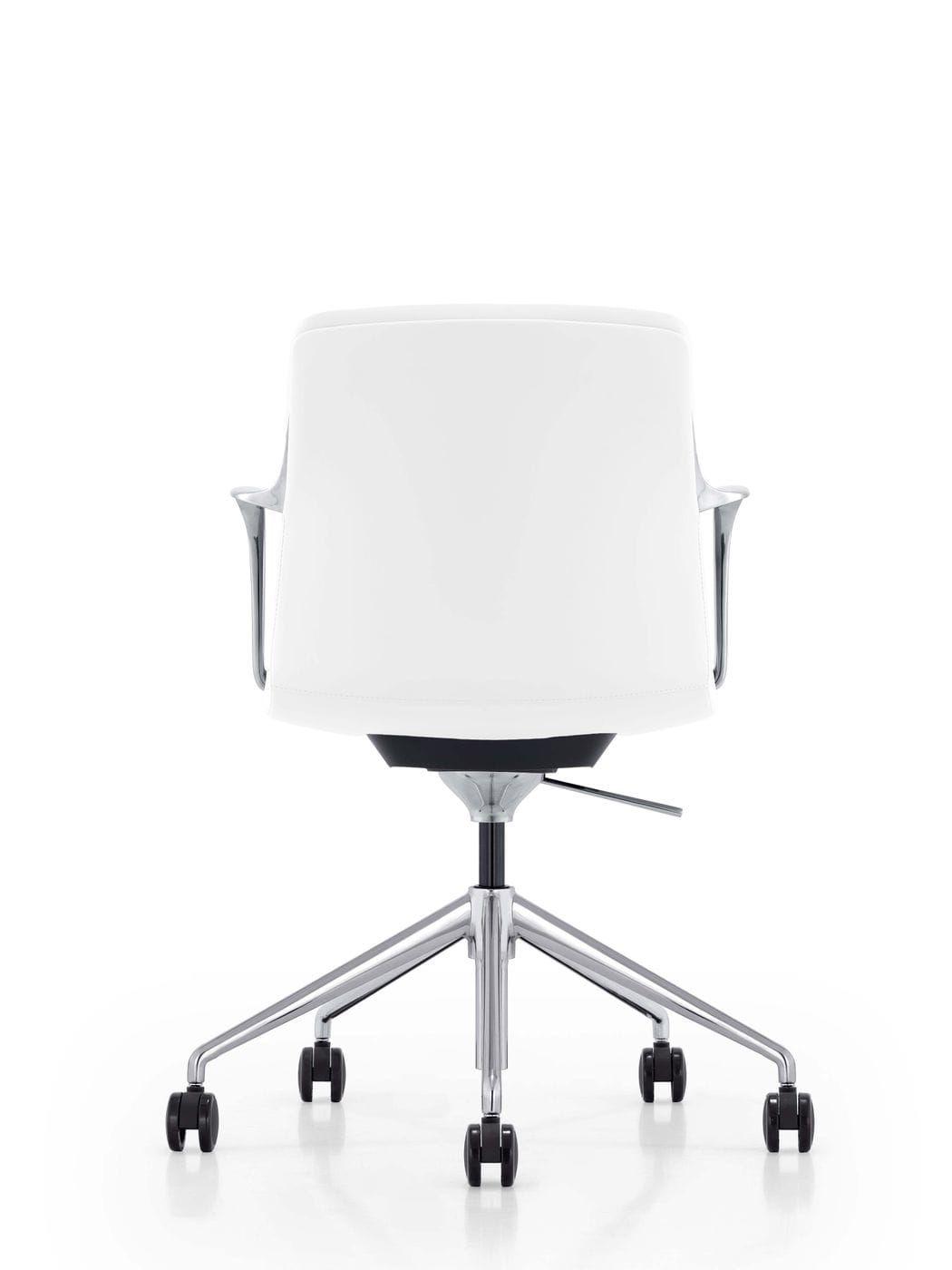 

    
 Shop  White & Stainless Steel Desk w/ 3 Drawers + Leatherette Chair by VIG Modrest Ostrow
