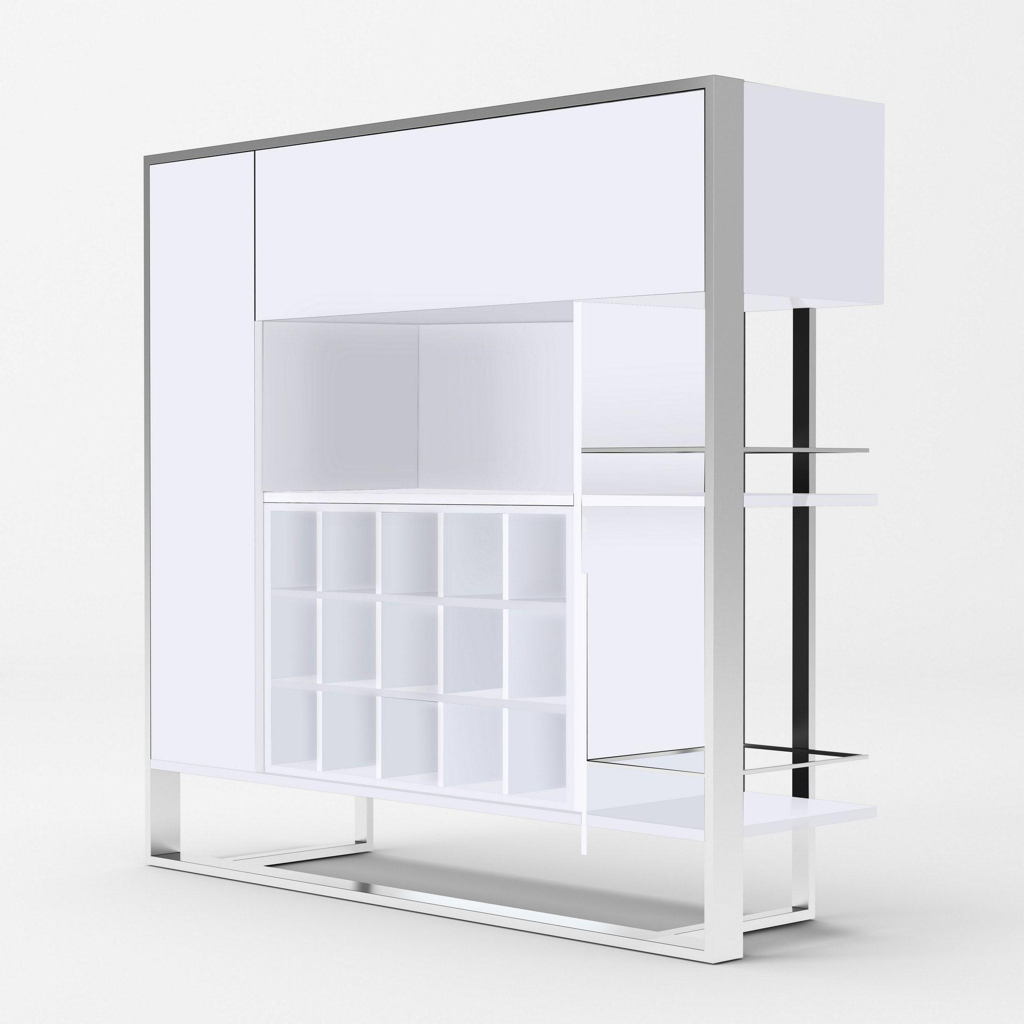 

    
White & Stainless Steel Wine Cabinet by VIG Modrest Fauna
