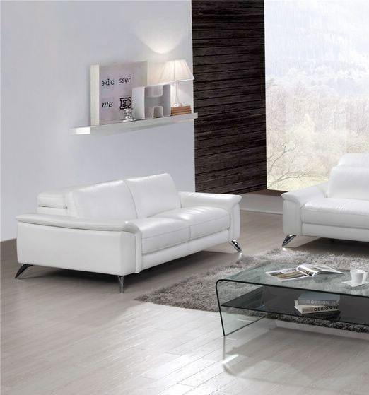 

    
White Thick Leather 2Pcs Living Room Set Made in Italy Modern ESF S486
