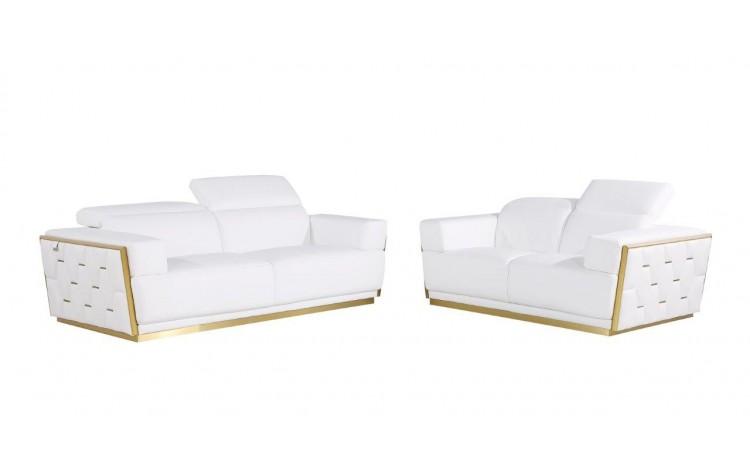

    
White Top Grain Genuine Italian Leather Sofa Set 2Pcs Contemporary  1111 Global United
