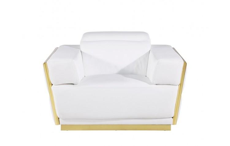 

    
 Photo  White Top Grain Genuine Italian Leather Sofa Set 3Pcs Contemporary  1111 Global United
