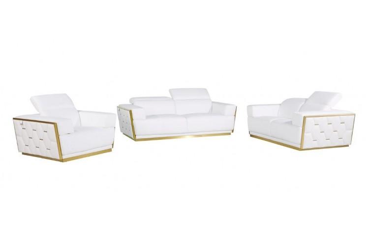 

    
White Top Grain Genuine Italian Leather Sofa Set 3Pcs Contemporary  1111 Global United
