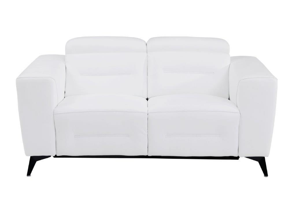 

    
989-WHITE-3PC White Top Grain Italian Leather Power Reclining Set 3Pcs Contemporary 989 Global United
