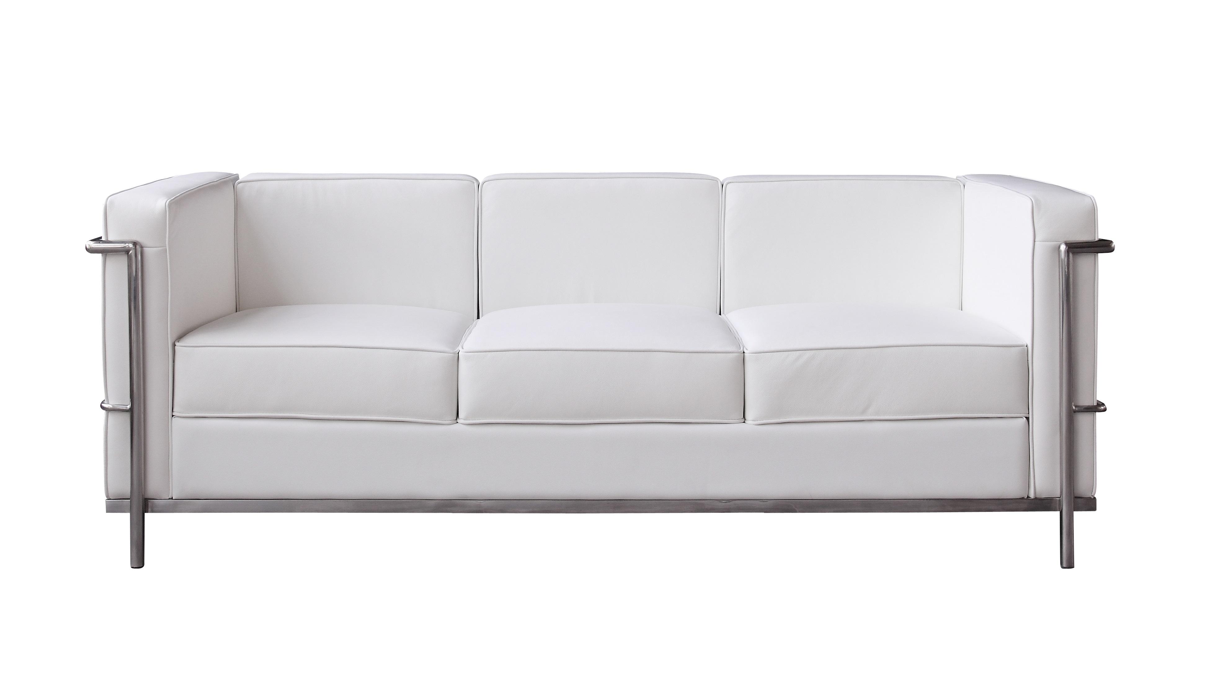 

    
White Top grain Italian leather Sofa Modern J&M Furniture Cour
