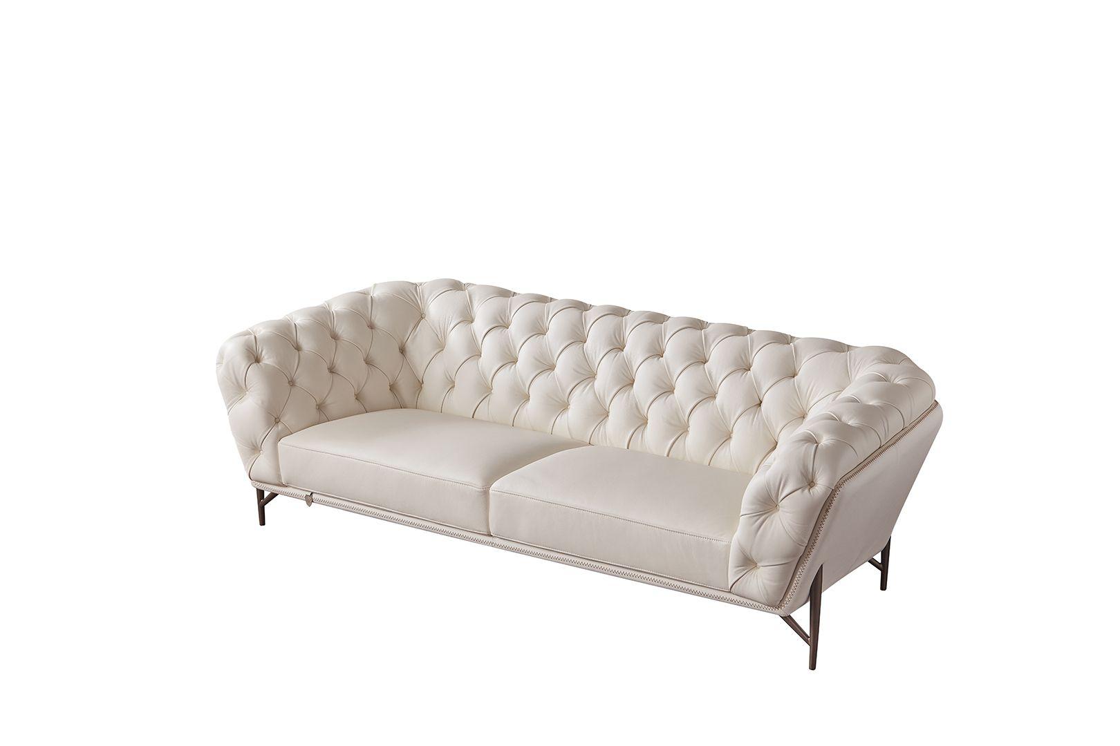 

    
White Top-Grain Italian Leather Sofa Set 3Pcs EK8009-W American Eagle Classic
