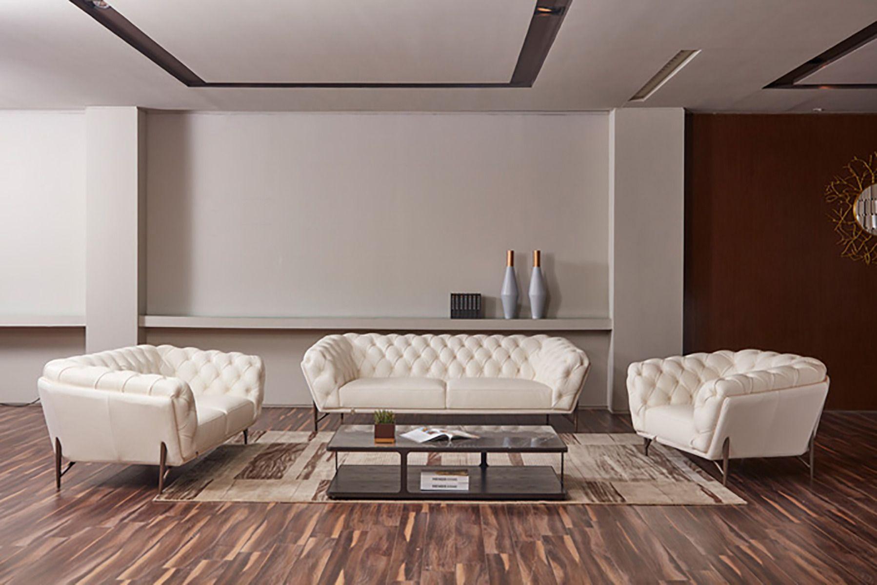 

    
White Top-Grain Italian Leather Sofa Set 3Pcs EK8009-W American Eagle Classic
