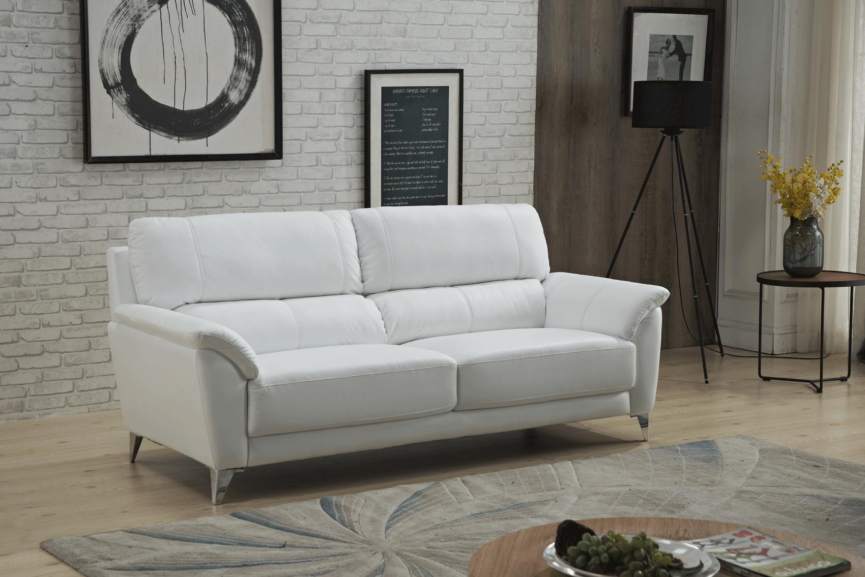 

    
White Top Grain Leather Living Room Sofa Contemporary ESF 406
