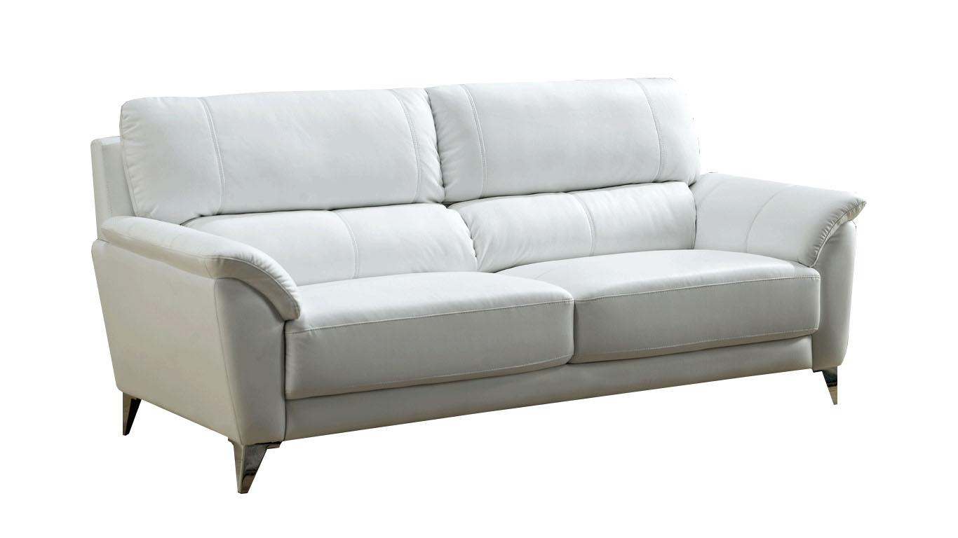 Contemporary Sofa 406 406-Sofa in White Top grain leather