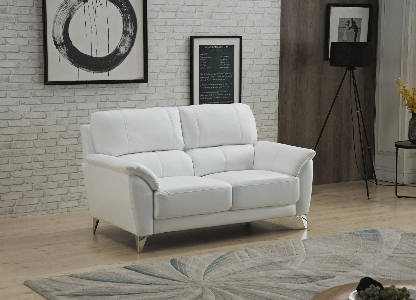 

                    
ESF 406 Sofa and Loveseat Set White Top grain leather Purchase 
