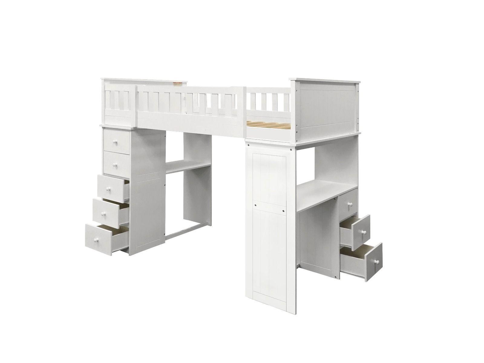 Classic, Simple Loft Bed Willoughby 10970W in White 