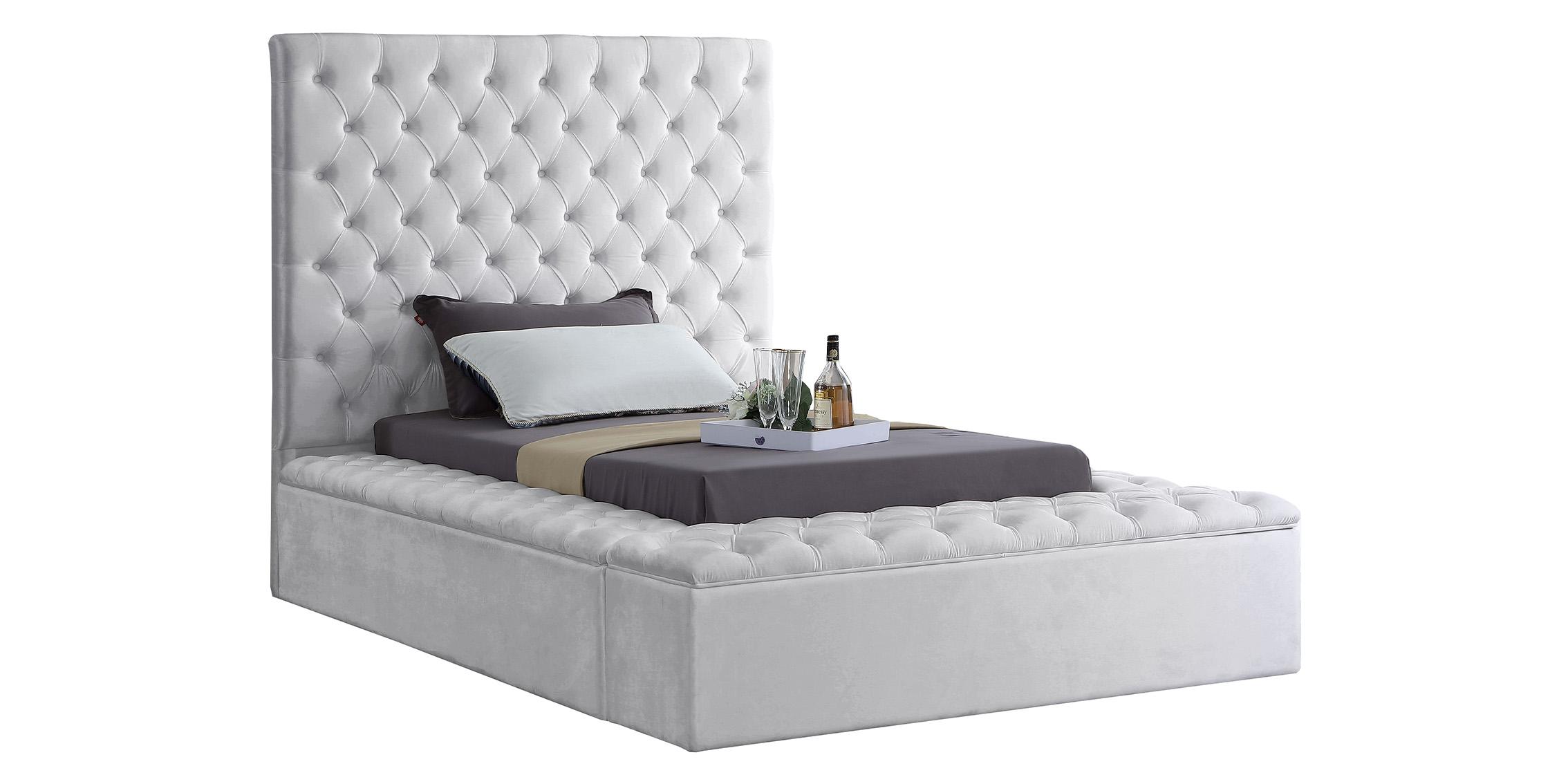 

    
White Velvet Tufted Storage Twin Bed BLISS Meridian Contemporary Modern
