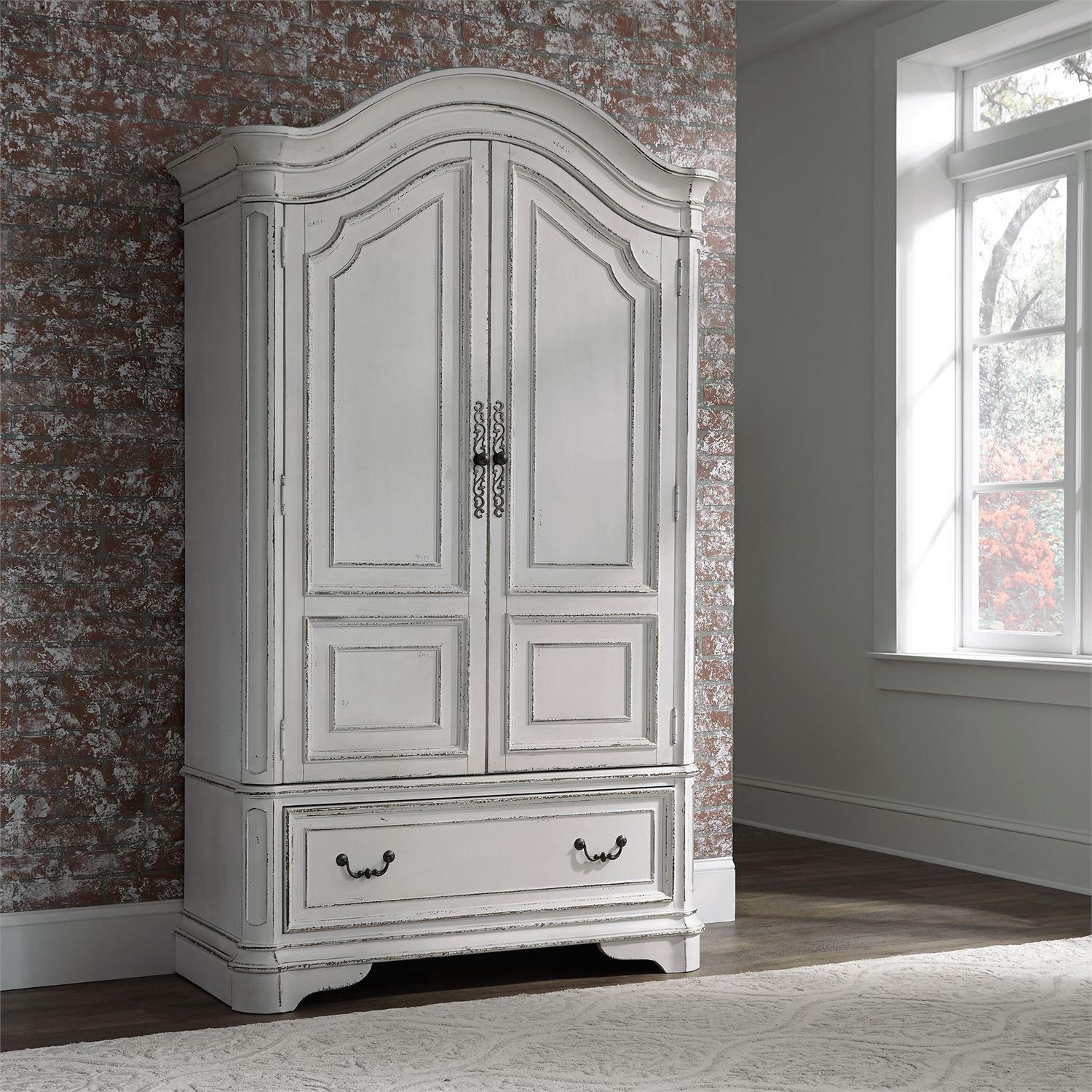 European Traditional Armoire Magnolia Manor  (244-BR) Armoire 244-BR-ARM in White 
