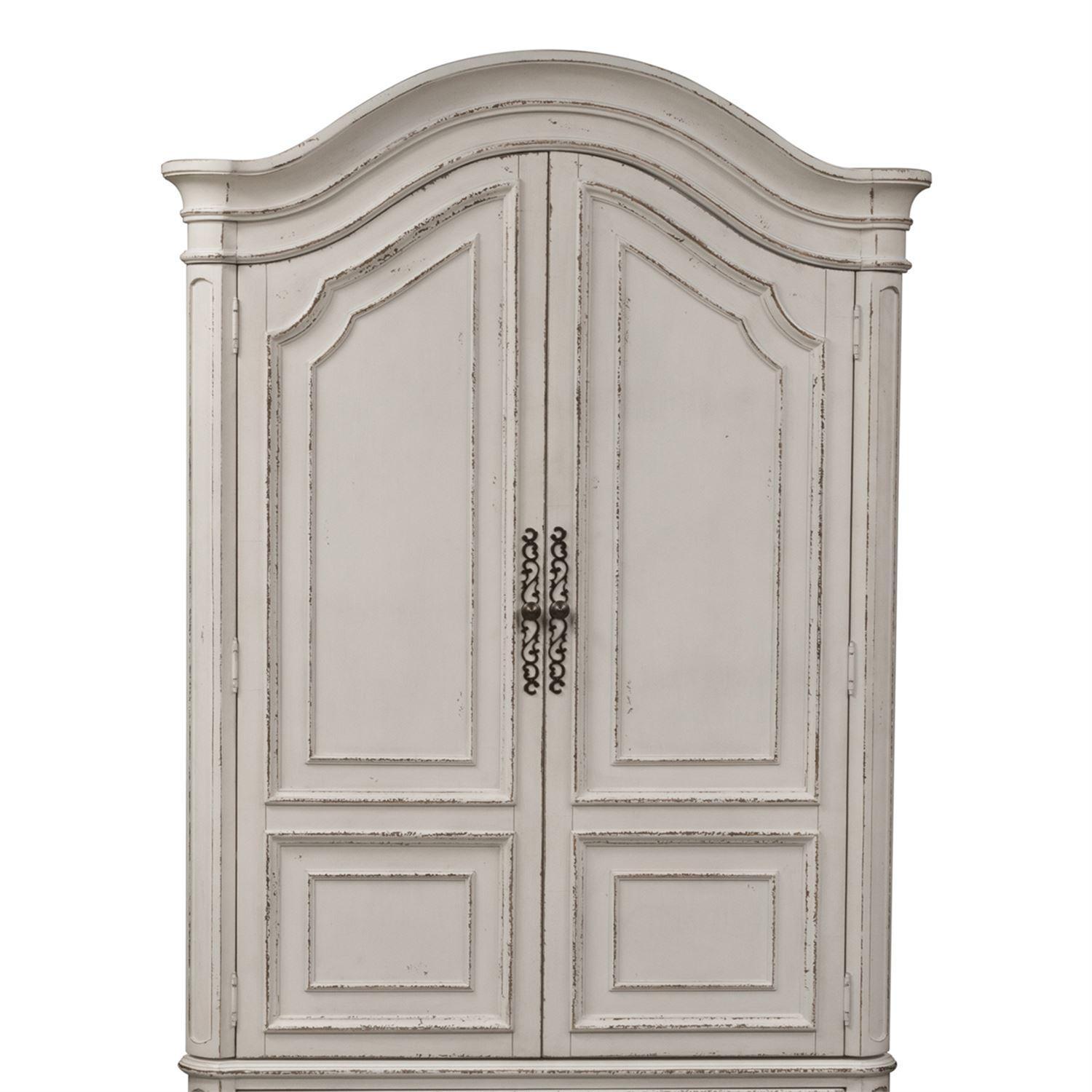 

    
244-BR-ARM Antique White Finish Armoire Magnolia Manor (244-BR) Liberty Furniture
