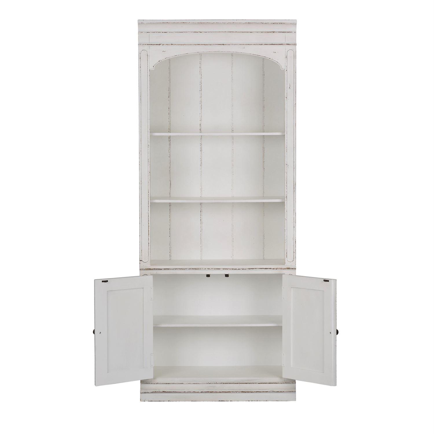 

    
244-HO201 Antique White Wood Bookcase Magnolia Manor (244-HOJ) Liberty Furniture
