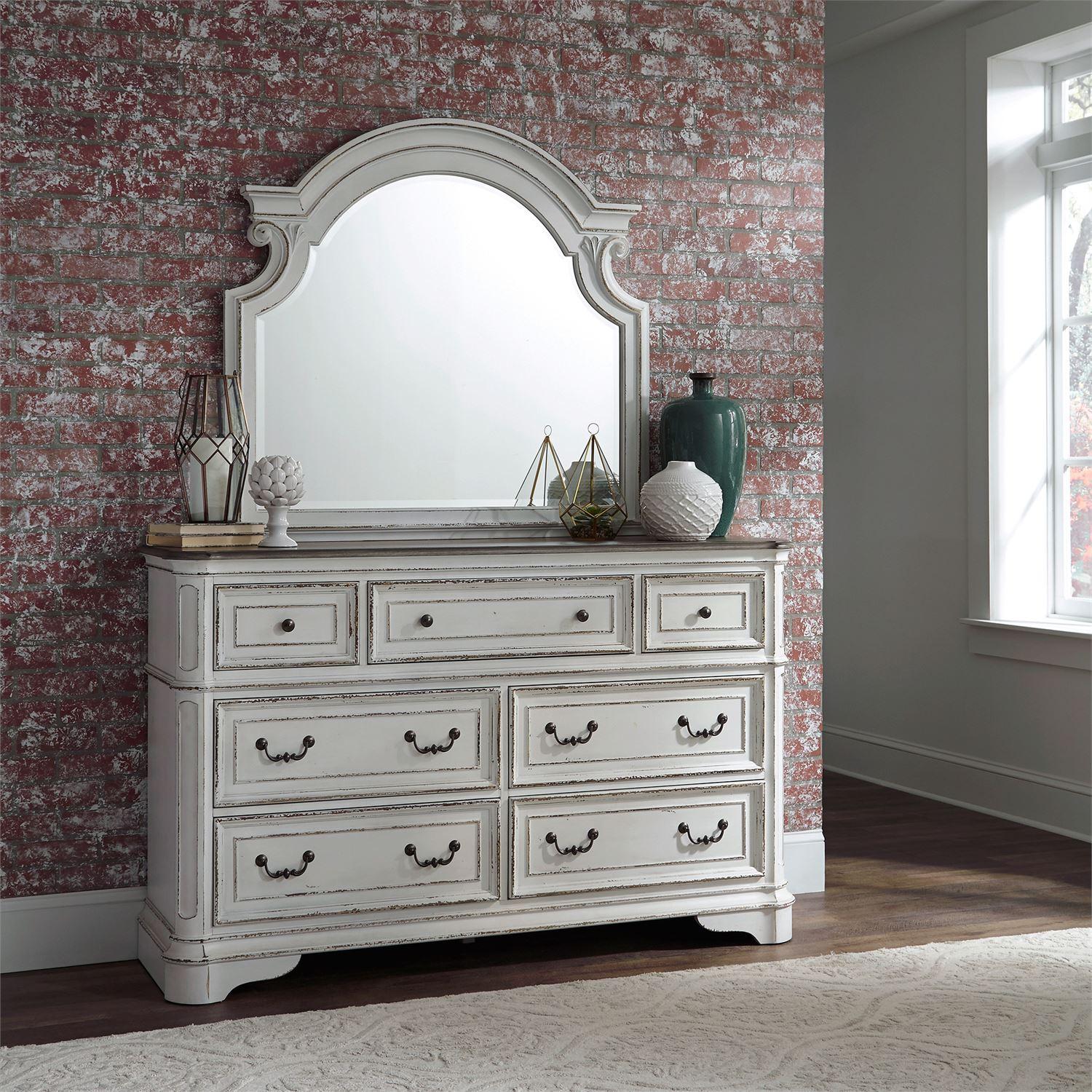 

    
Antique White Dresser & Mirror 2Pcs Magnolia Manor (244-BR) Liberty Furniture
