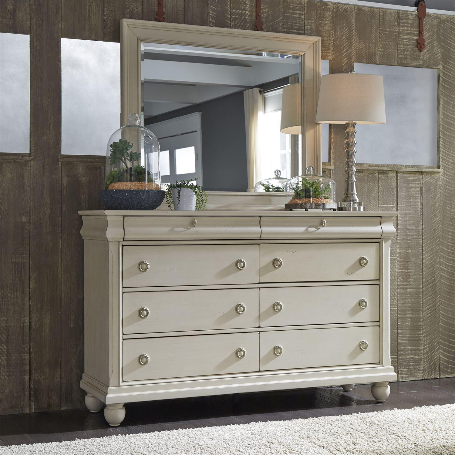 

    
White Finish Combo Dresser & Mirror Rustic Traditions II (689-BR) Liberty Furniture
