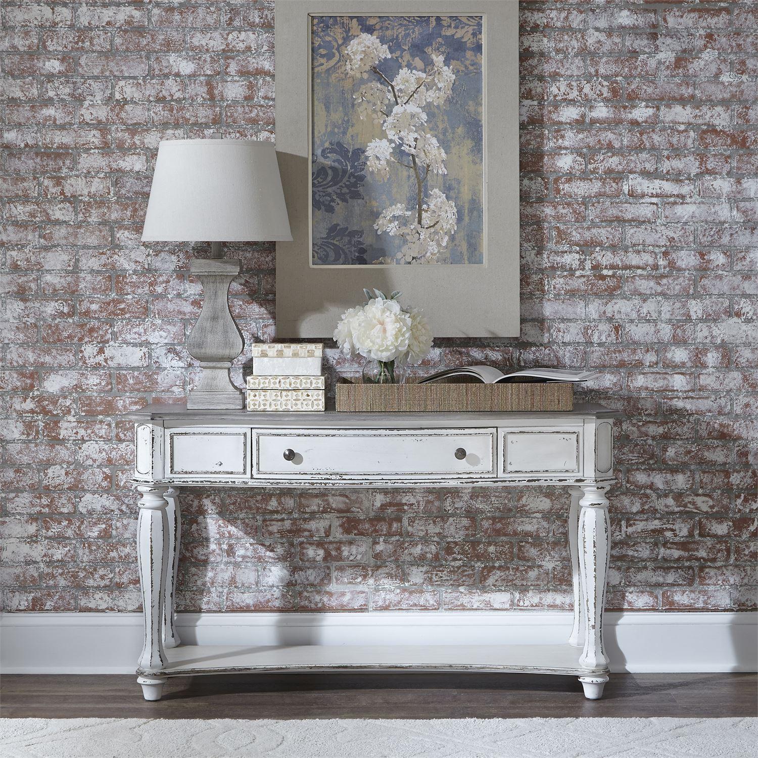

    
Antique White Wood Sofa Table Magnolia Manor 244-OT1030 Liberty Furniture

