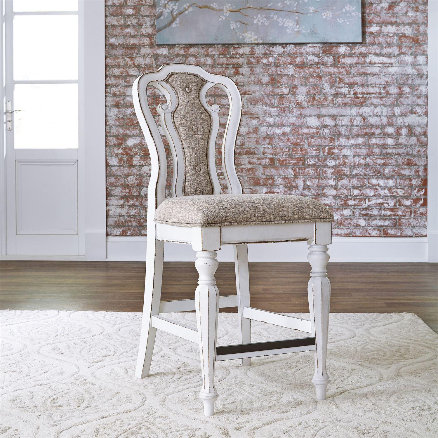 European Traditional Counter Chair Magnolia Manor  (244-DR) Counter Chair 244-B650124 in White 